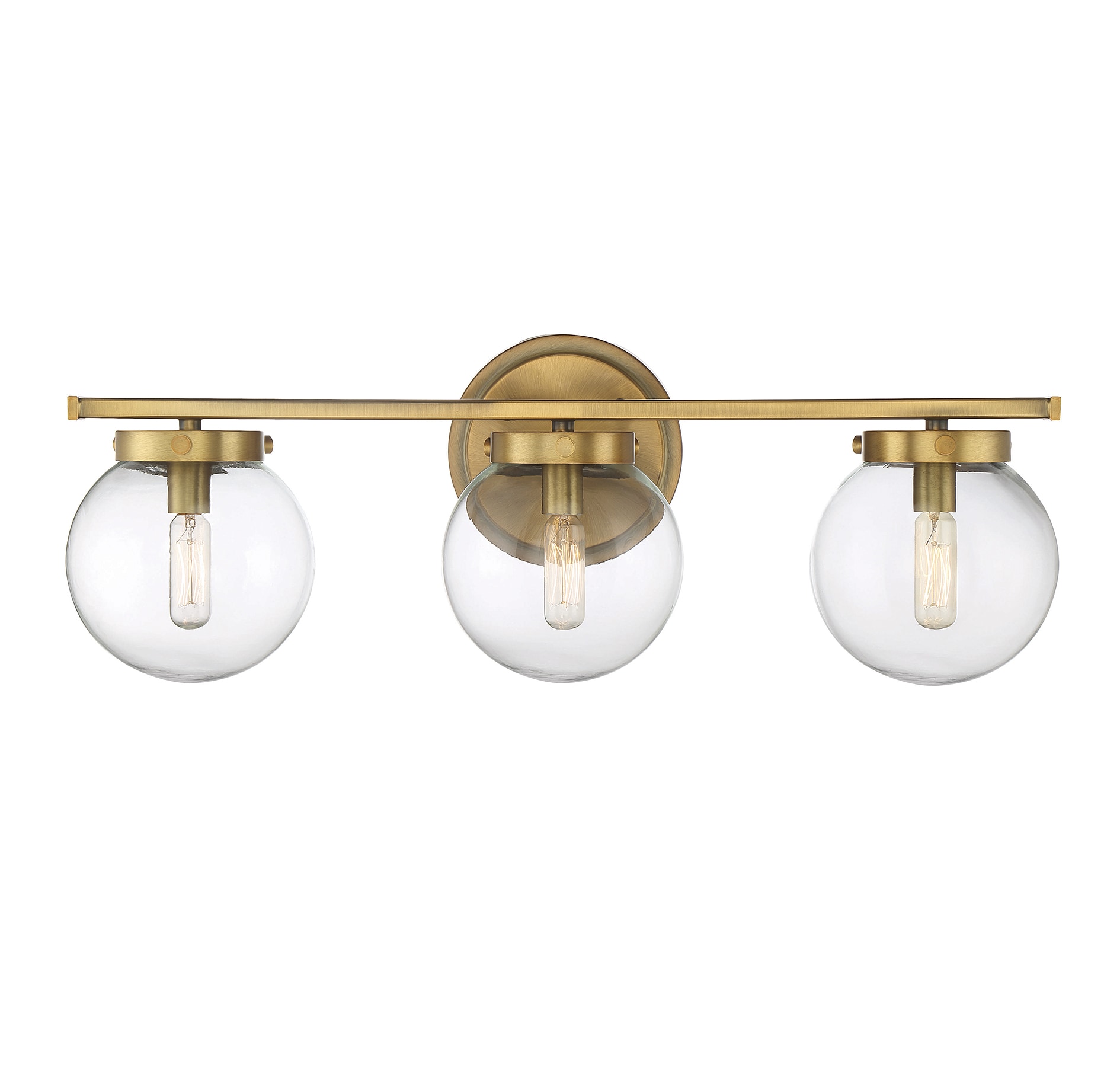 Meridian Lite Trends M80024NB Meridian 24-in 3 -Light Brushed Brass Transitional Vanity light