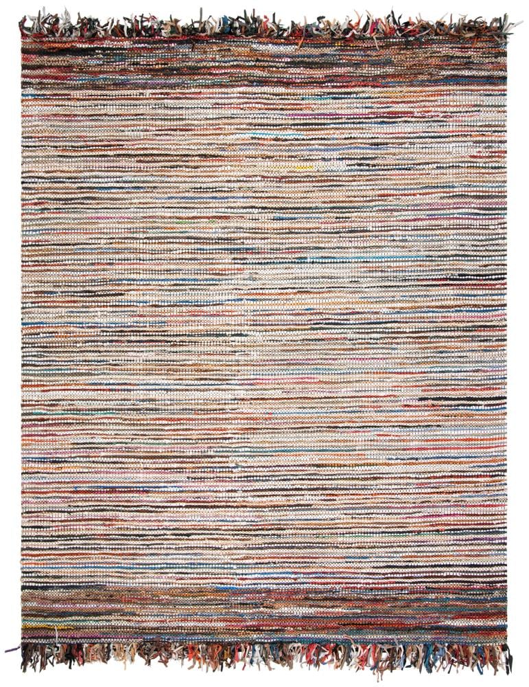 Safavieh VTL373E-8 Vintage Leather Platte 8 x 10 (ft) Leather Multi Rectangular Indoor Stripe Coastal Area rug