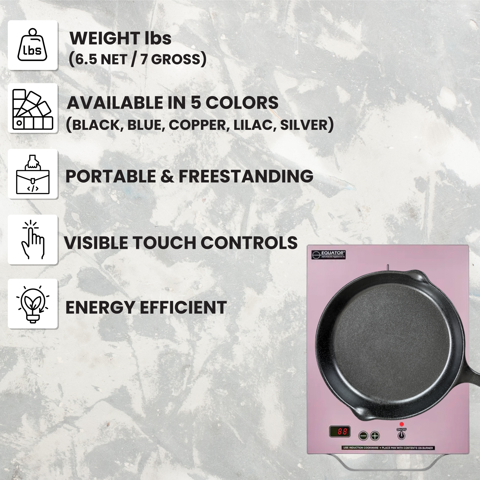 Equator Advanced Appliances PIC 100 LILAC Induction-Cooktops - View #19