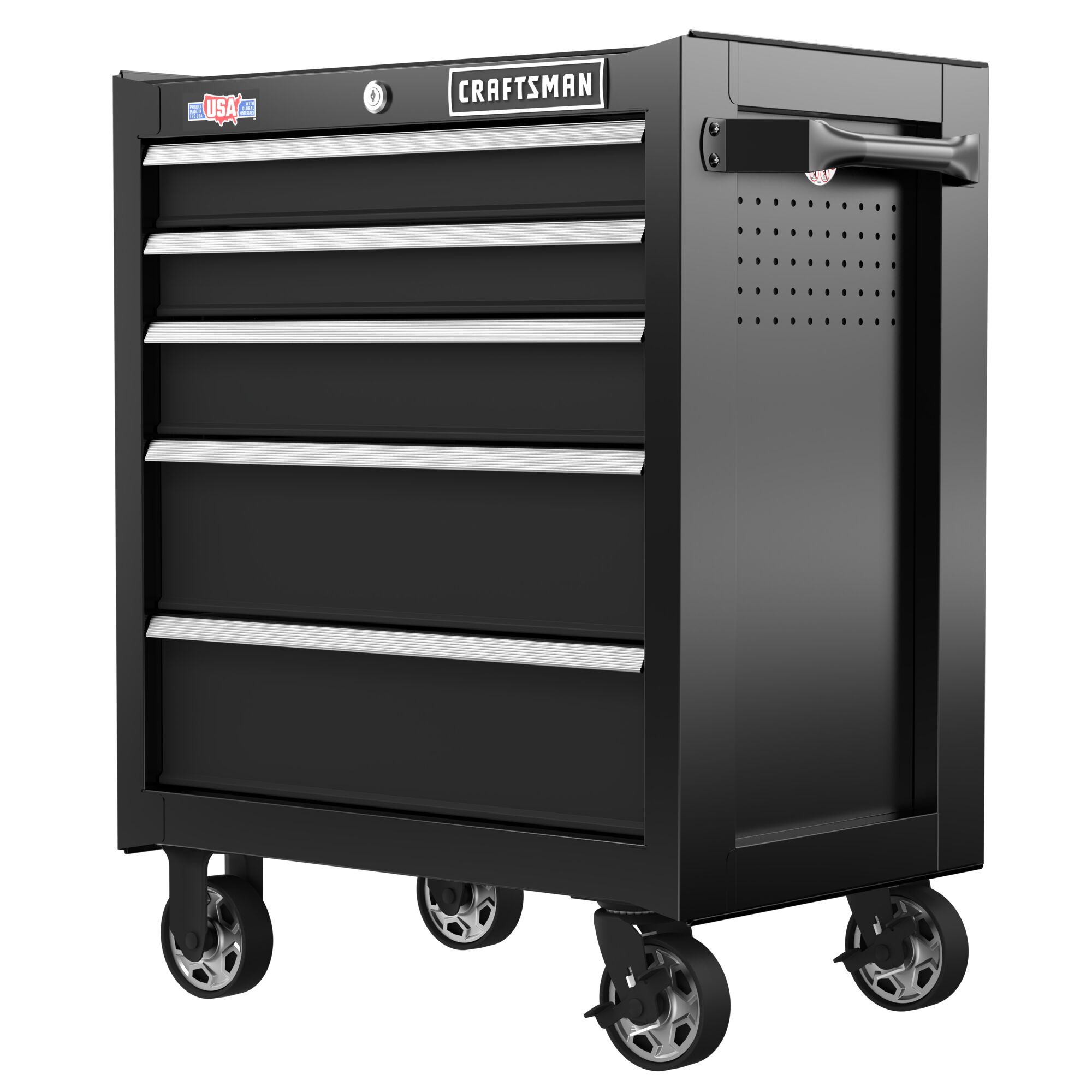 2000 Series 26.5-in W x 34-in H 5-Drawer Steel Rolling Tool Cabinet (Black) | - CRAFTSMAN CMST98264BK