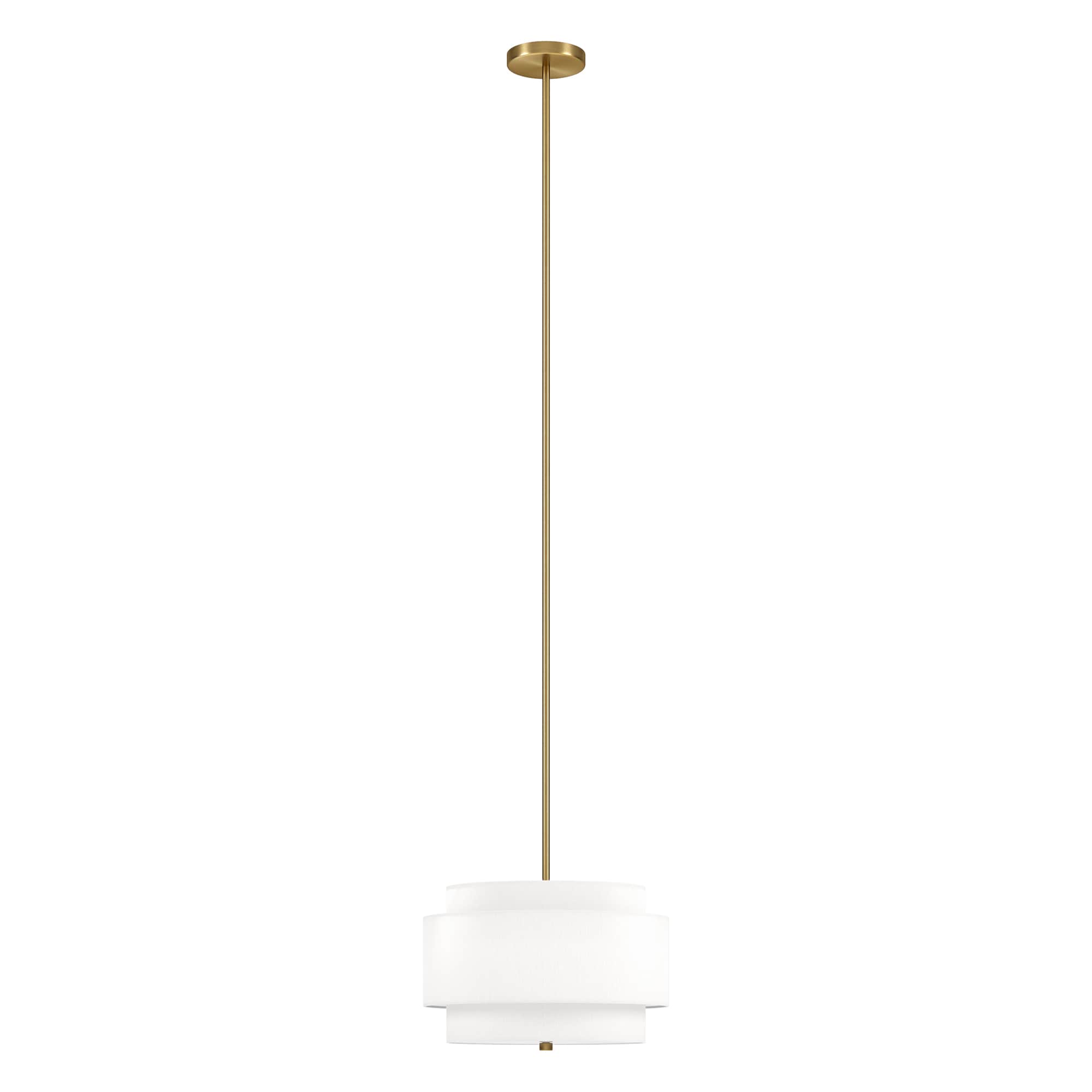 Hailey Home PD2154 Solomon 2 -Light Brass/White Modern/contemporary Drum Medium Hanging Pendant light