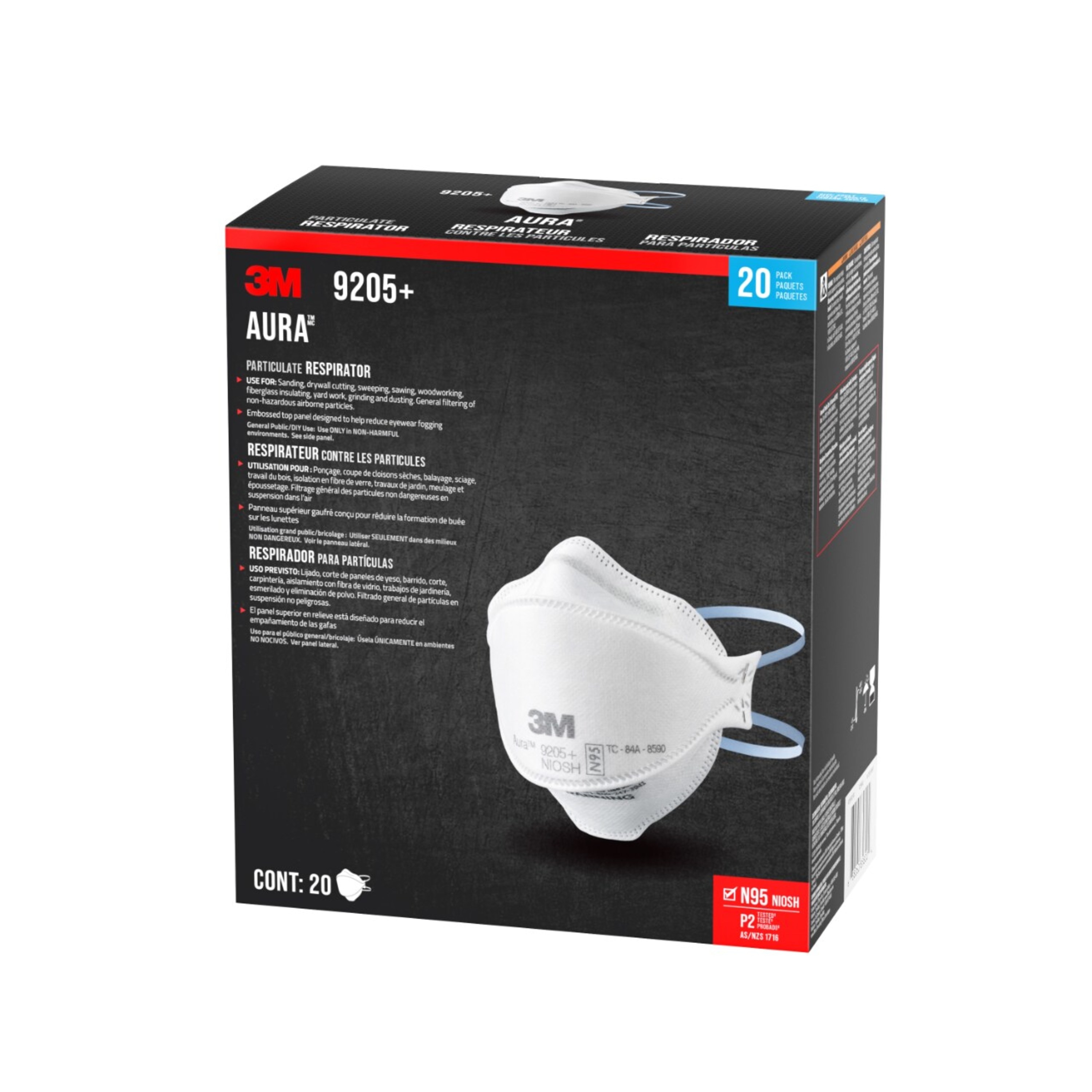 3M White N95 Multi-Purpose Non-Valved Respirator 20 -Pack