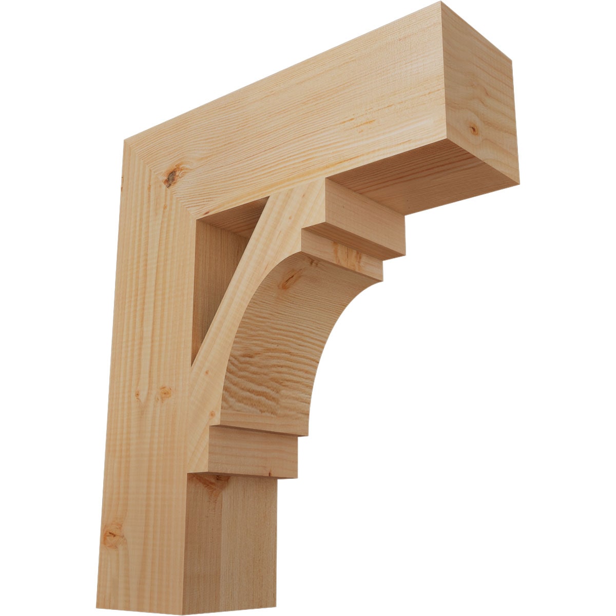 Ekena Millwork BKT06X20X24MRC05SDF Merced block smooth 5-1/2-in x 20-in x 24-in Douglas fir Brown Wood Standard bracket