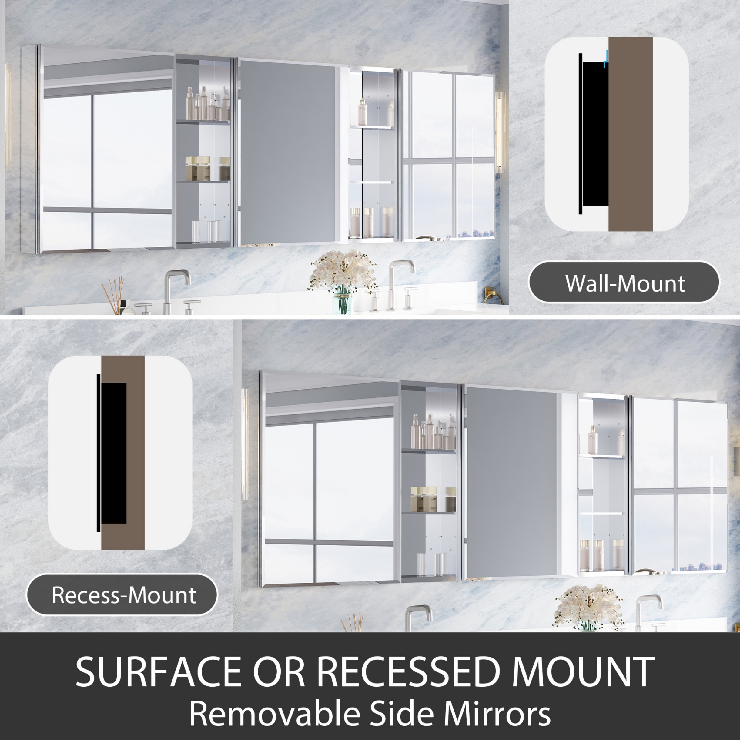 WELLFOR B20RMC20LMCB2030L Bathroom-Wall-Cabinets - View #11