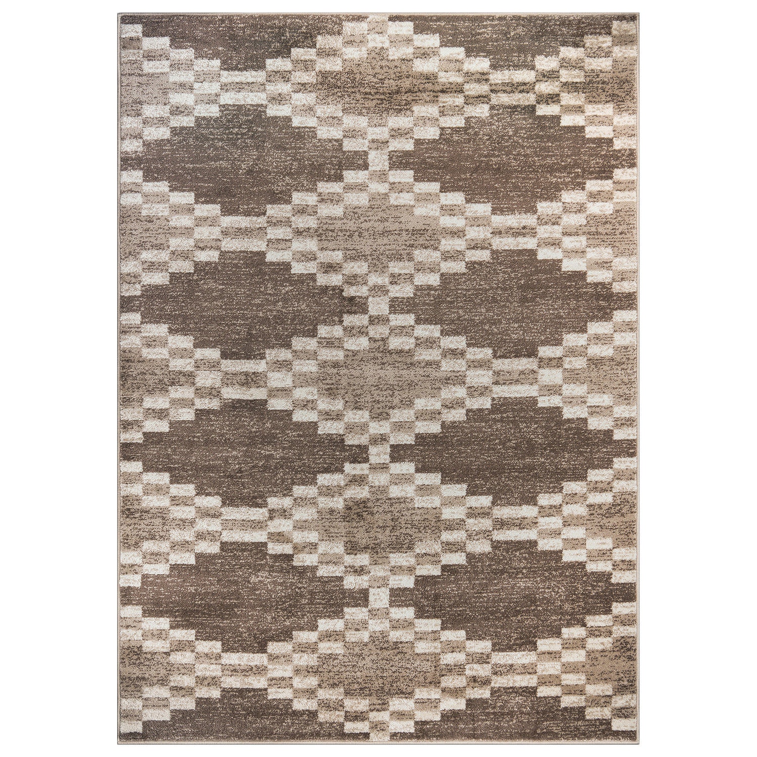 World Rug Gallery WR92BEIGE8X10 Naples 7 x 10 (ft) Flatweave Beige Rectangular Indoor Geometric Vintage Pet Friendly Area rug