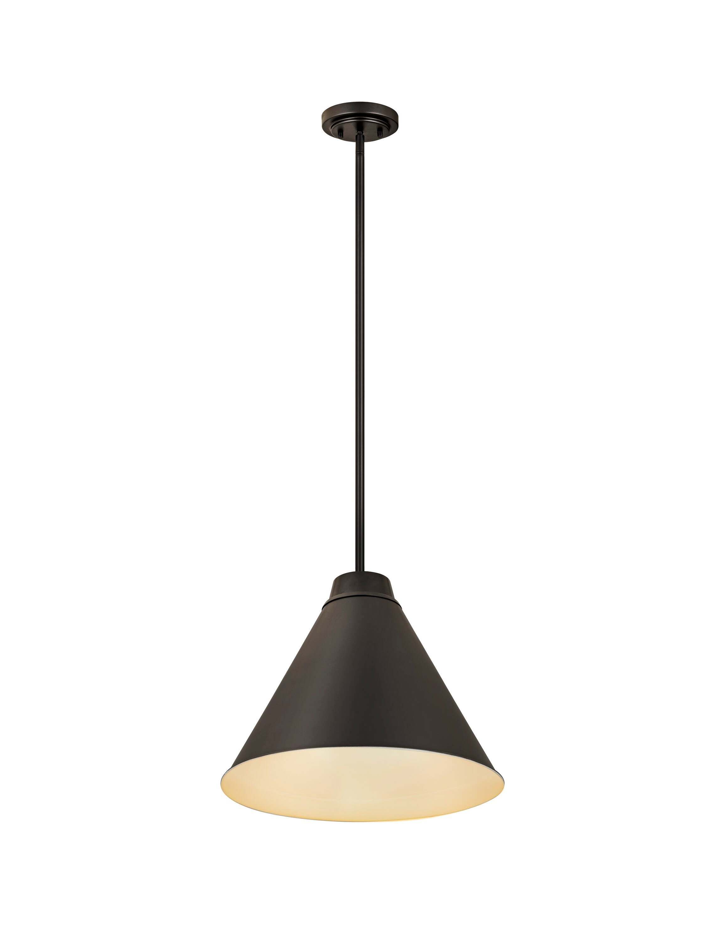Eaton 18" Matte Black and Nickel Industrial Pendant Light