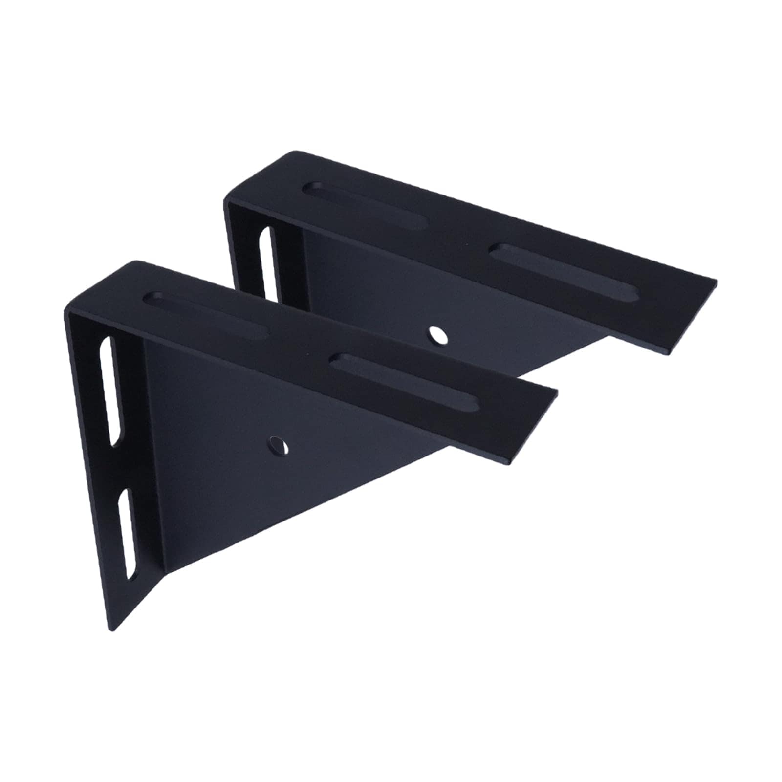 ITOPFOX  90 Degree Gusseted Right Angle Bracket 7 Inches Heavy Duty Iron Corner Connector with 4 Slotted Holes for Unistrut Channel Shelving