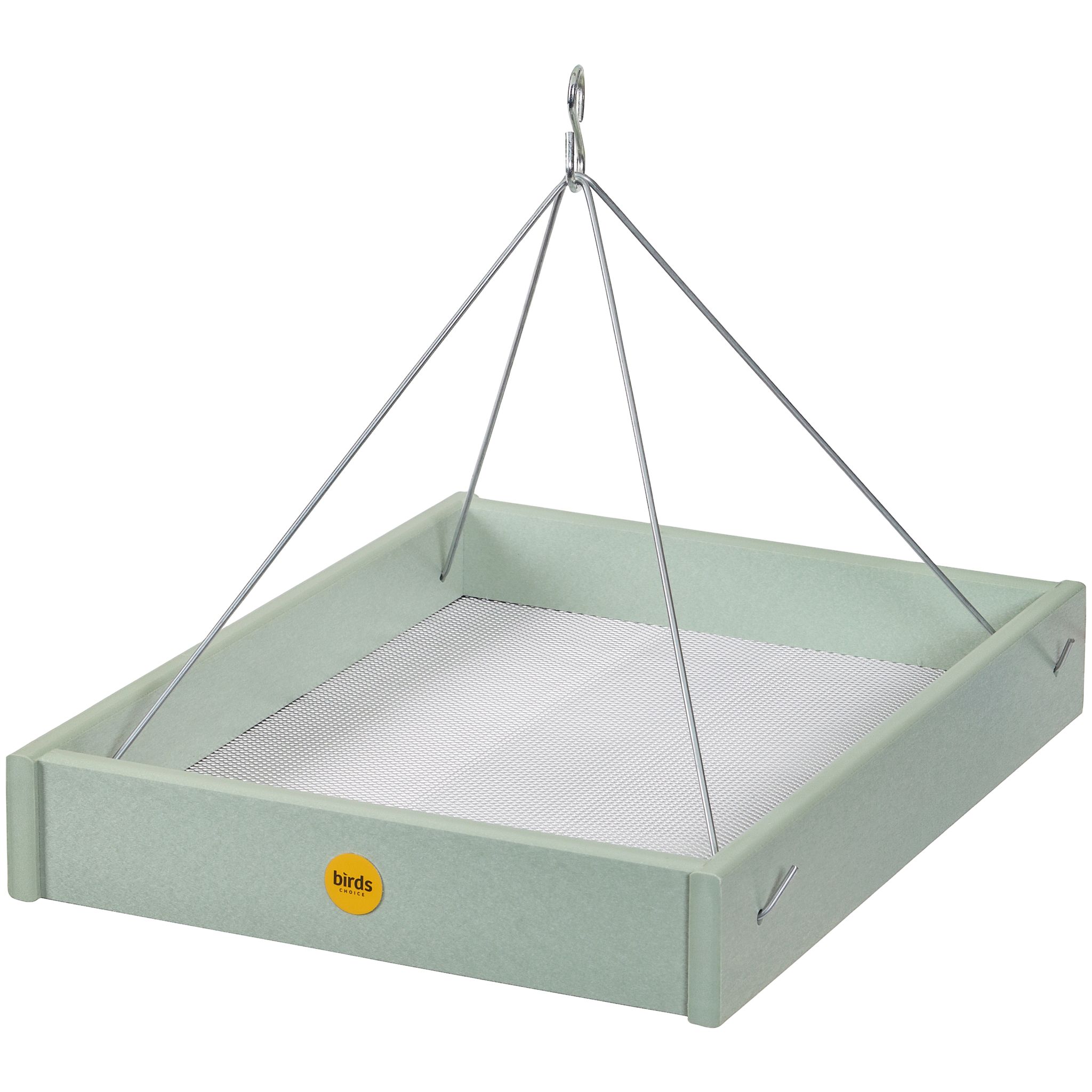 BIRDS CHOICE GSHPF250 Green Recycled Poly-lumber Hanging Platform Bird Feeder- 6-lb Capacity