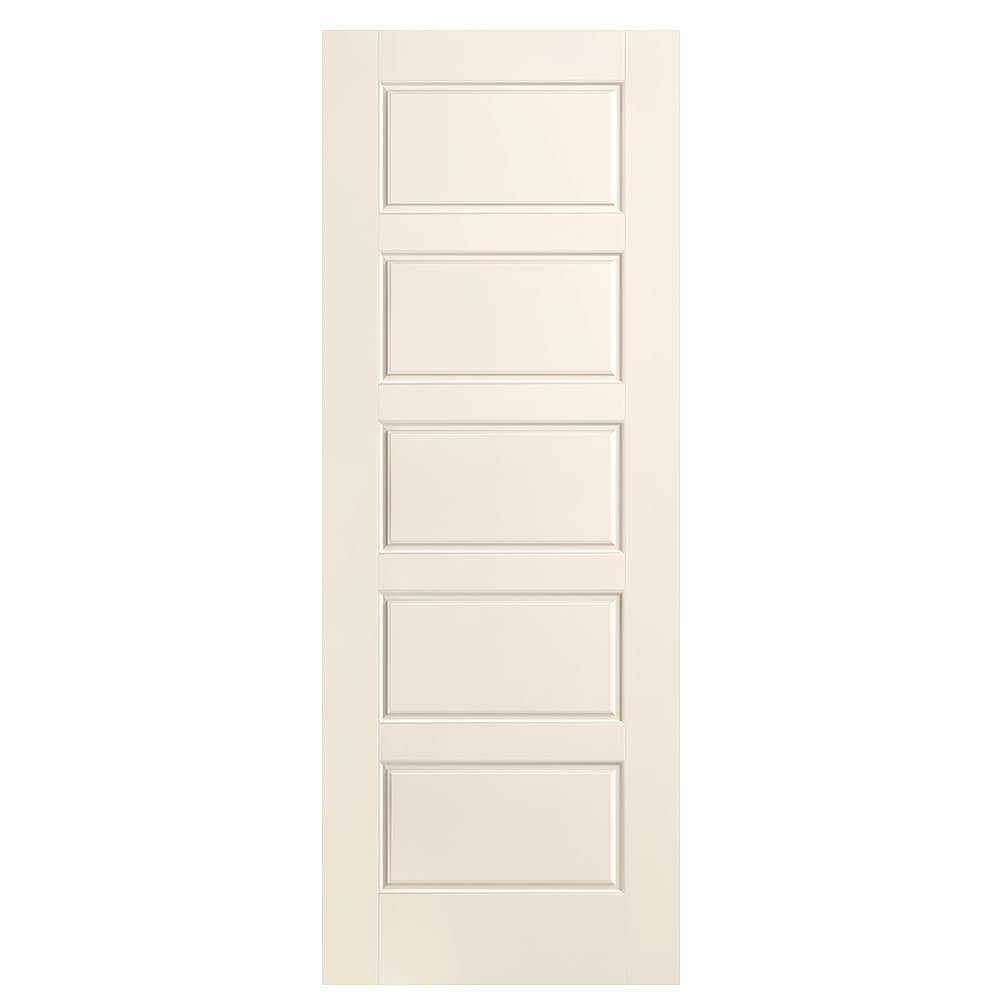 Masonite 1444550 Riverside 30-in x 80-in Moonglow 5-panel equal Smooth Solid core Prefinished Molded composite Slab Door