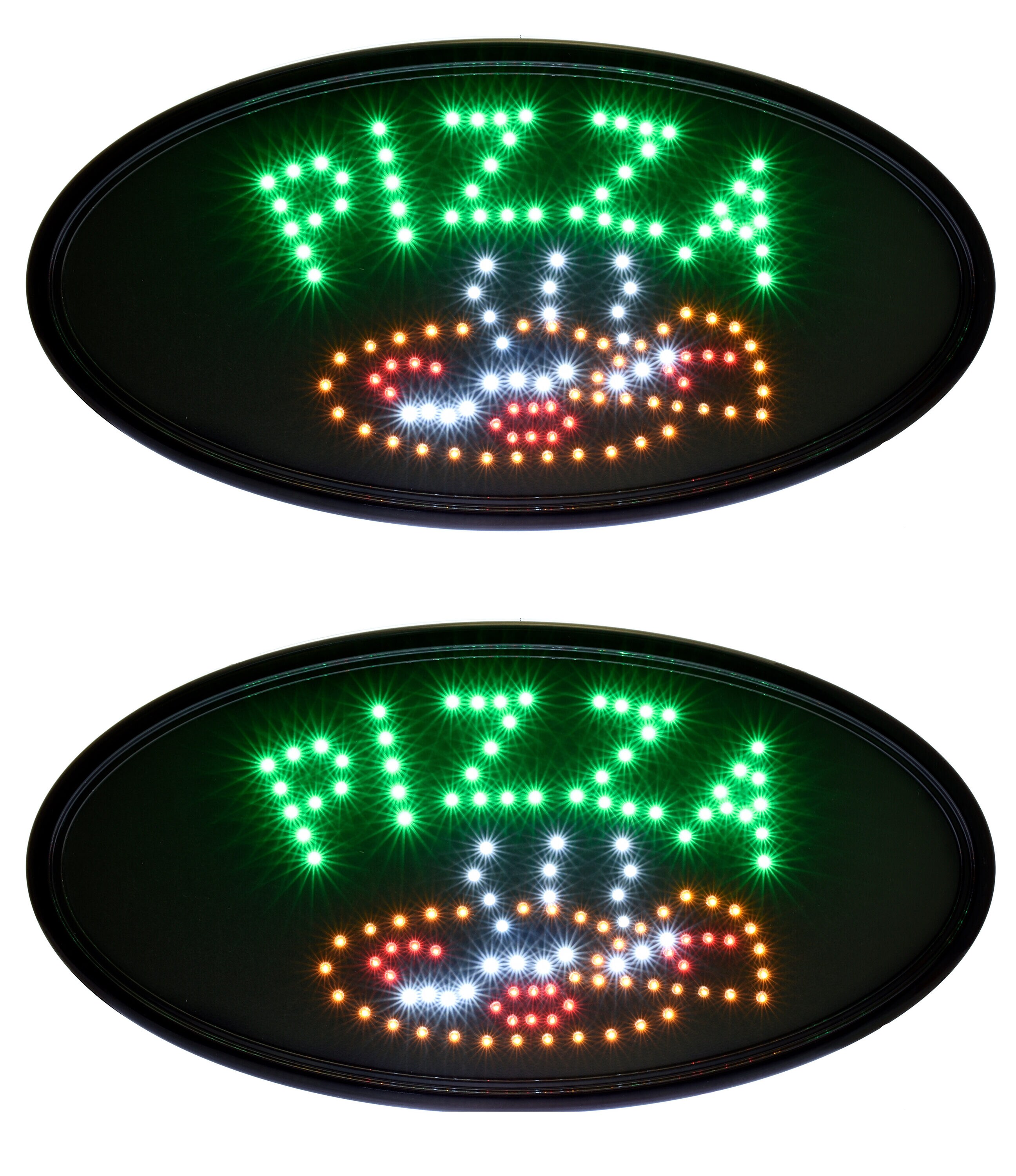 Alpine Industries 497-08-2PK 2-Pack Hanging Bright Oval Pizza Lighted Sign 10-Inches Multi-function LED PIzza Lighted Sign
