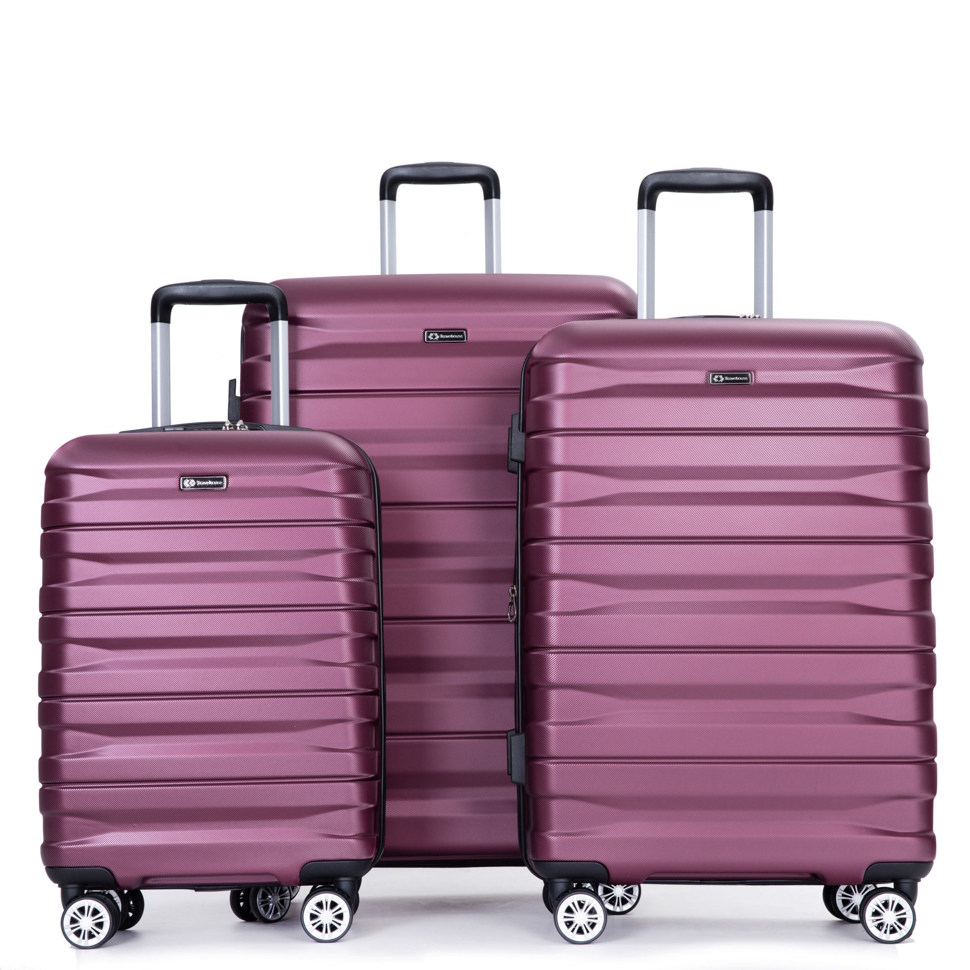 SINOFURN SYD9400020BY 20.3x11.4x30.3 Wine Red Plastic Hardshell Suitcase set 3 -Bag