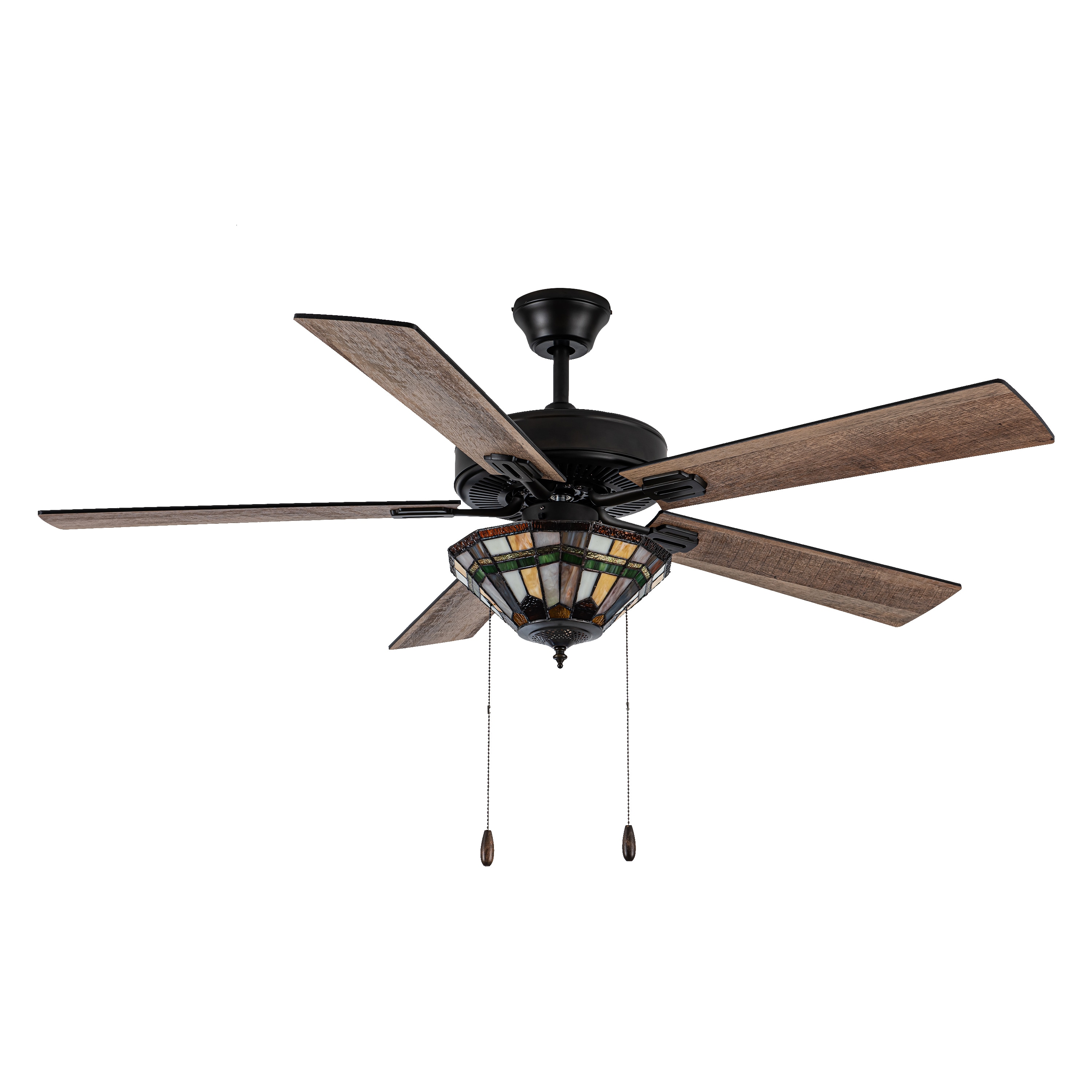 River of Goods 52-in Oil Rubbed Bronze with Rich Barnwood/Light Driftwood Blades LED Indoor Chandelier Ceiling Fan with Light and Remote (5-Blade) -  20794