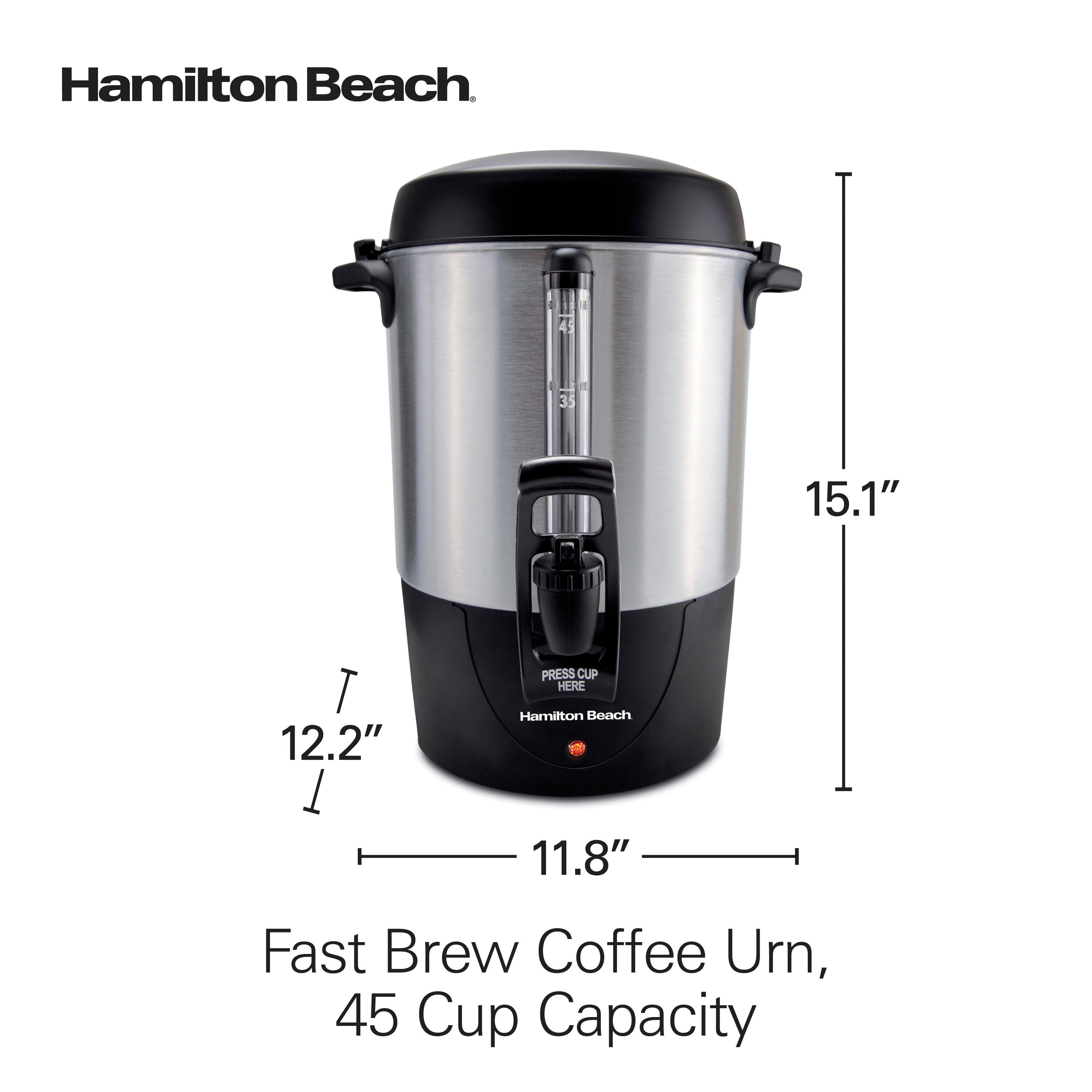Hamilton Beach 45-Cup Black Residential Drip Coffee Maker in the Coffee  Makers department at