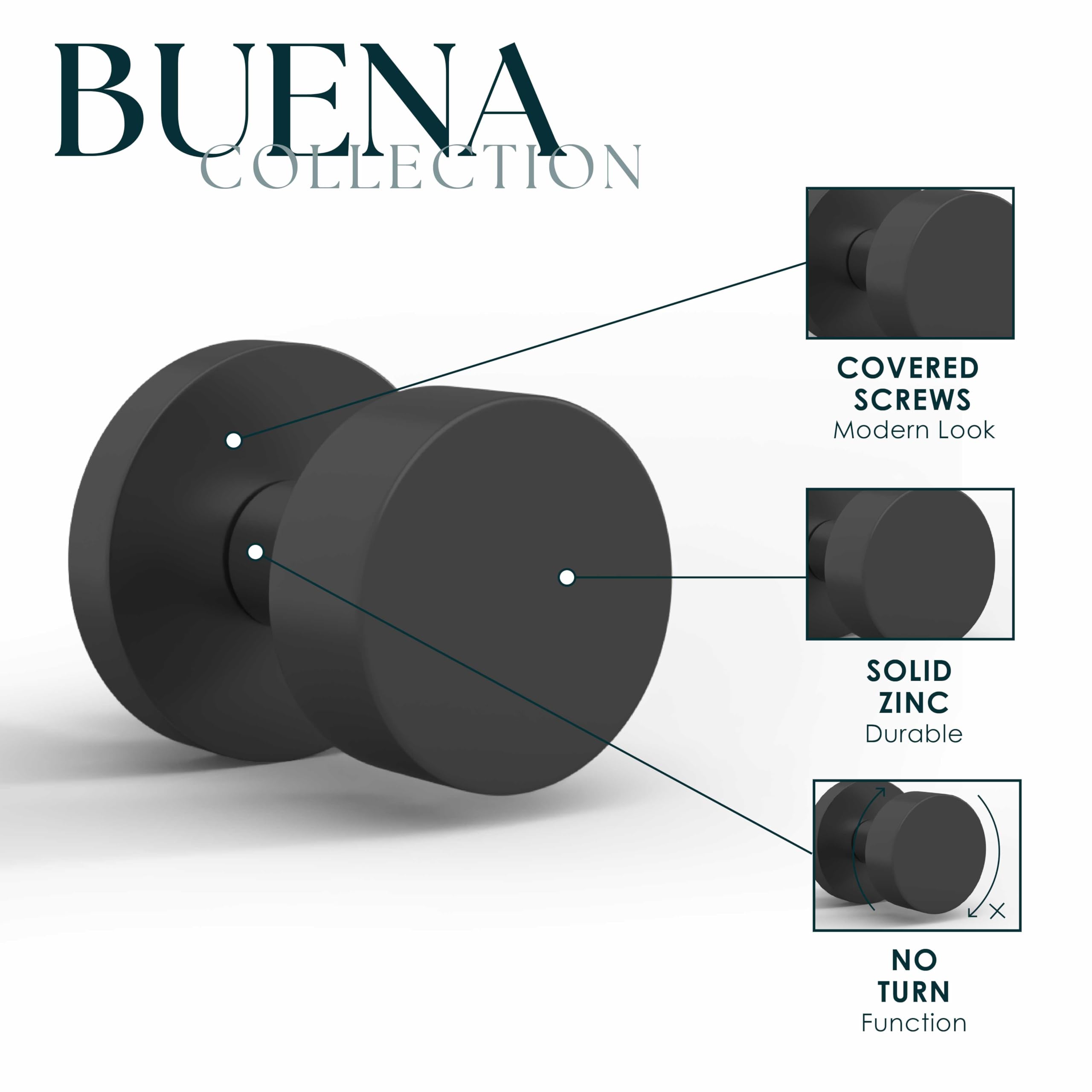 Mega Handles BUENA-DU-MB-3SET Door-Knobs - View #4