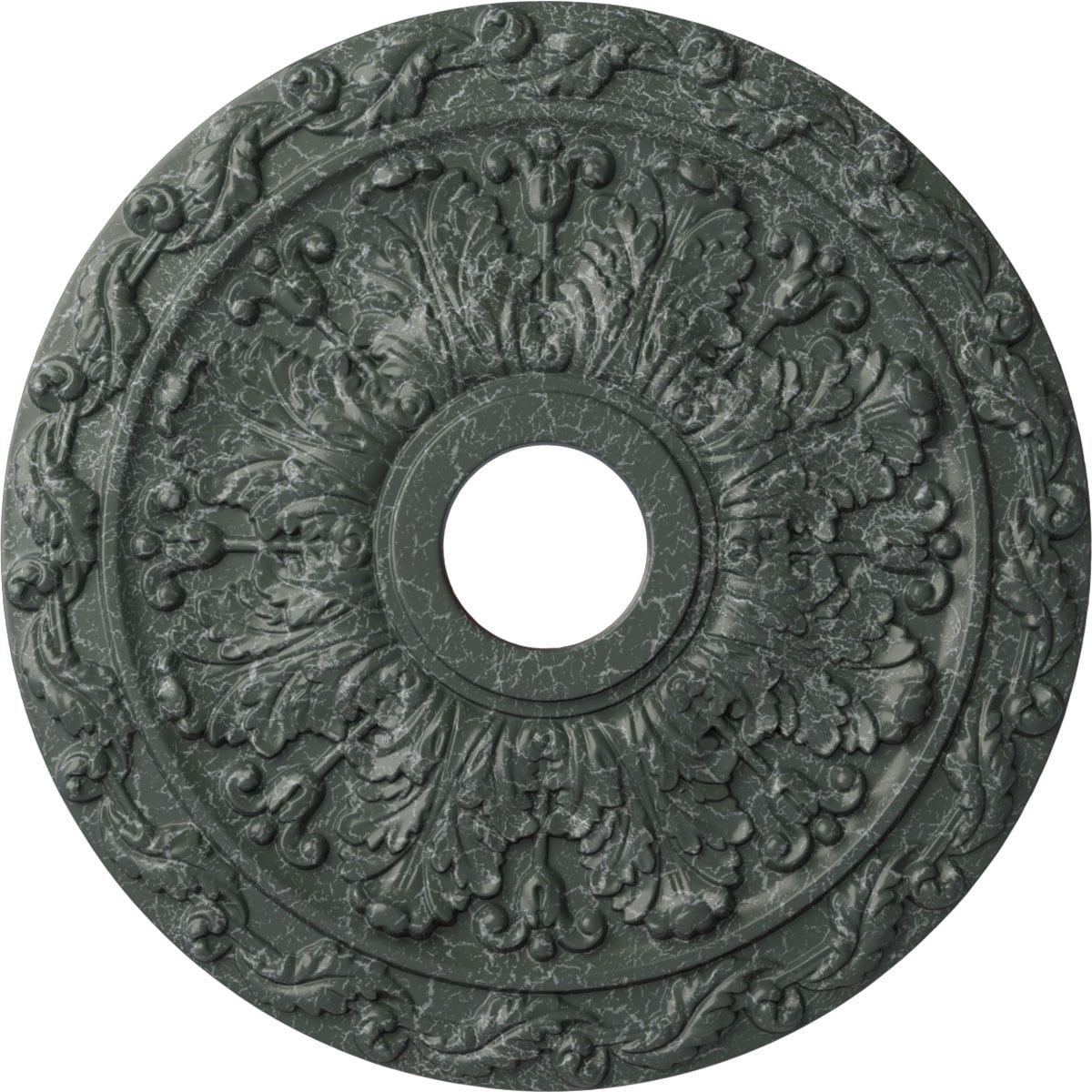 Ekena Millwork CM19SPAGC Spring Leaf 19.875-in W x 19.875-in L Painted Athenian Green Crackle Polyurethane Whole Ceiling Medallion