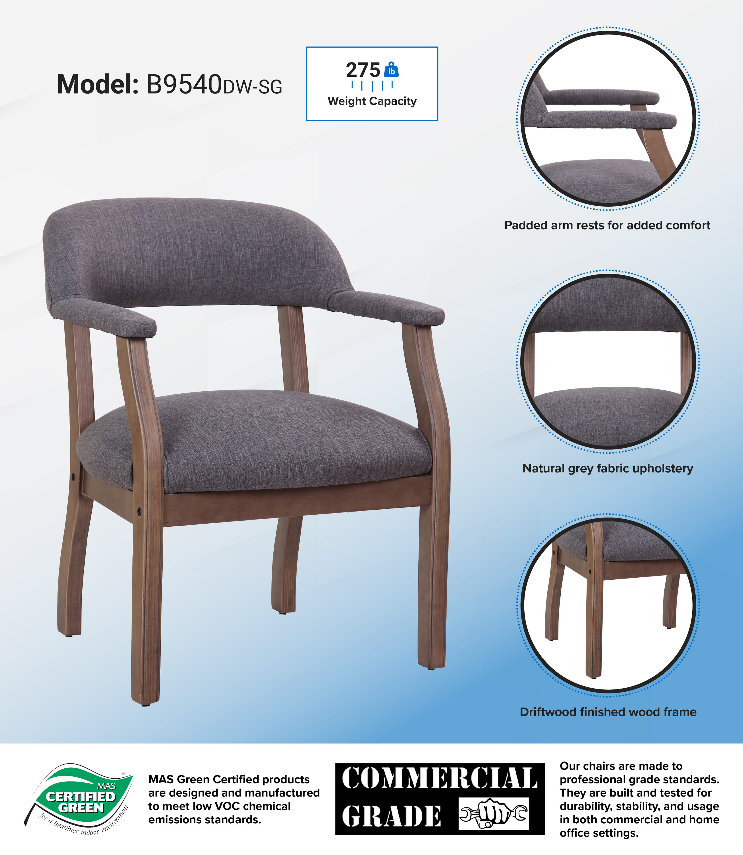 Boss Office Products B9540DW-SG Office-Chairs - View #8