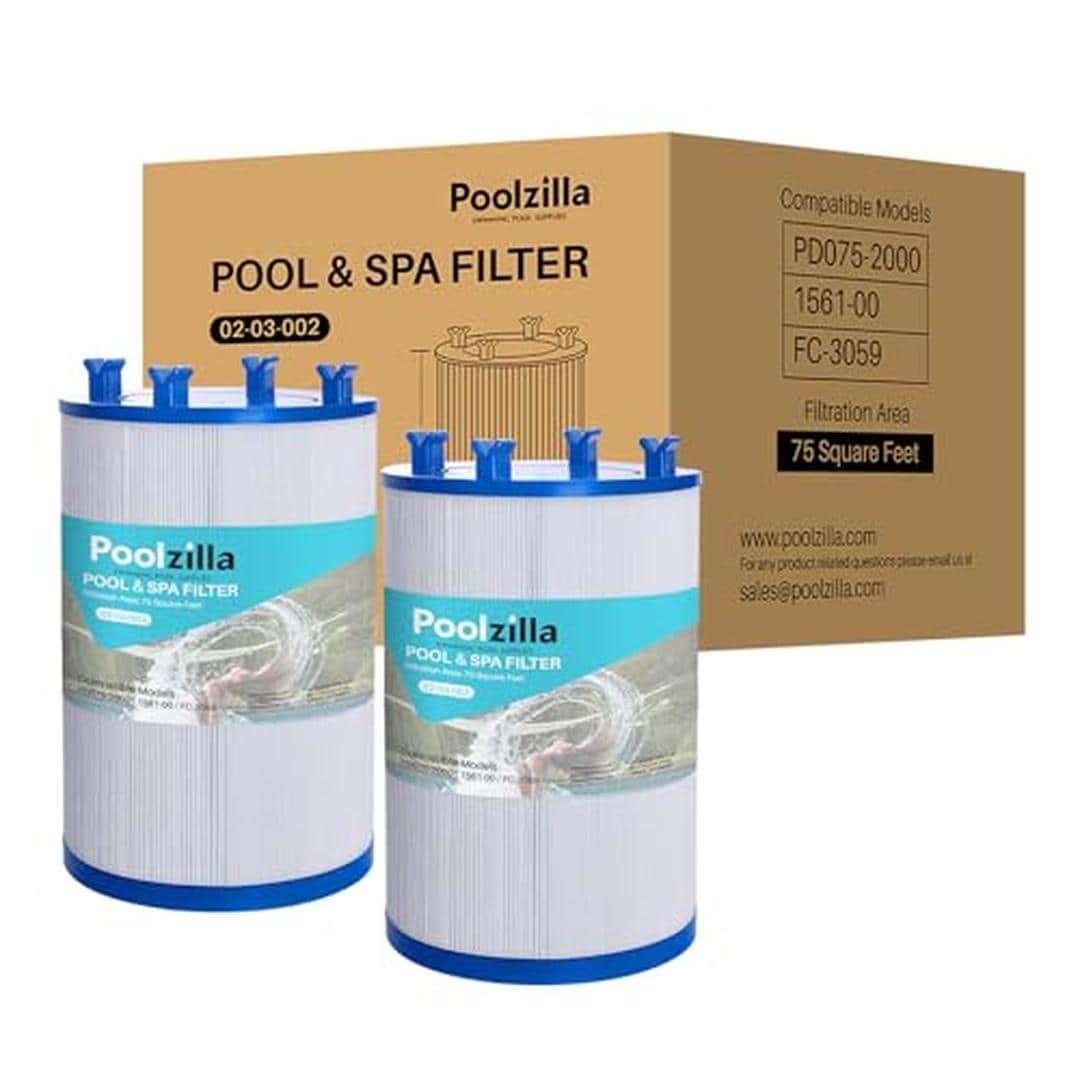 Poolzilla PZ-C-7367-2PK 2 Pack Replacement Spa Filter Cartridge Compatible with C 7367 or Unicel C 7367 Pure N Clean PC 3059 Filbur FC 3059 Excel Filters XLS 7005 PD075 2000 PDO75 2000
