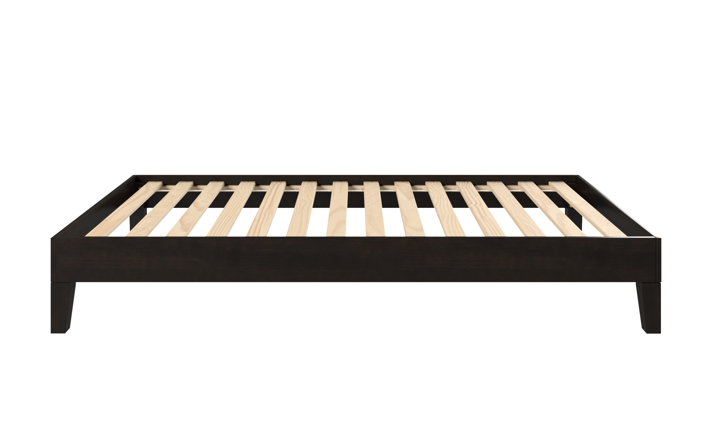 Black Pine Twin Platform Bed with Slats and Drawer