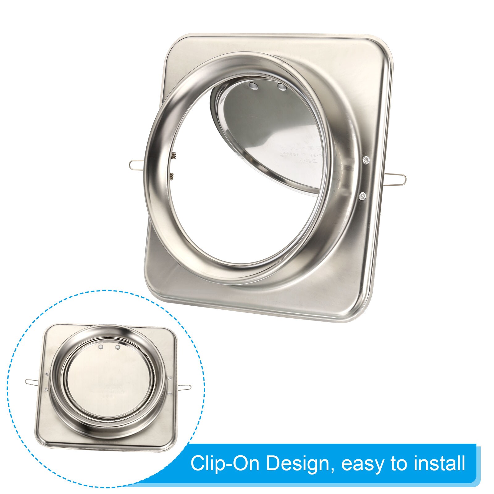 PATIKIL 1 Set 7-Inch Backdraft Damper with Ducting Hose Clamp Stainless ...