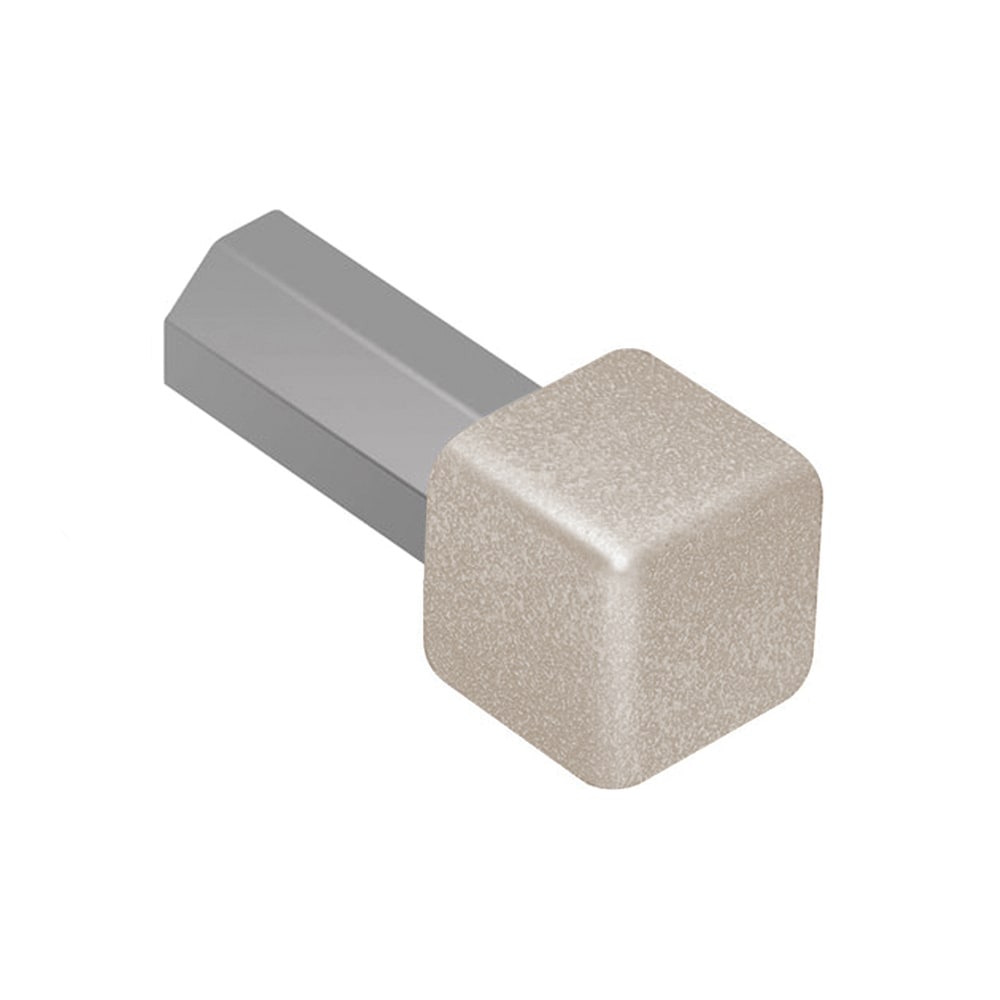 Schluter Systems EV/Q100TSC Quadec 0.375-in W x 1.0-in L Cream textured color-coated aluminum Aluminum Inside/Outside corner Tile Edge Trim