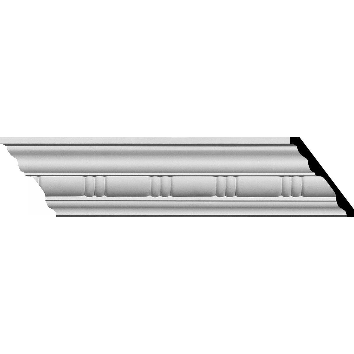 Ekena Millwork 686527 Gorleen 3-1/8-in x 7-ft 10-1/2-in Primed Urethane 686527 Crown Moulding 12 -Pack