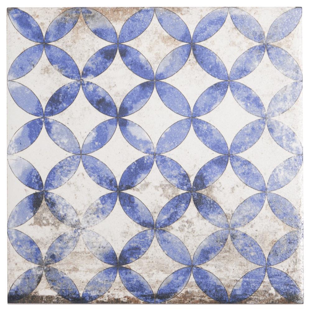 Gorham 8x8 Blue Matte Porcelain Encaustic Tile