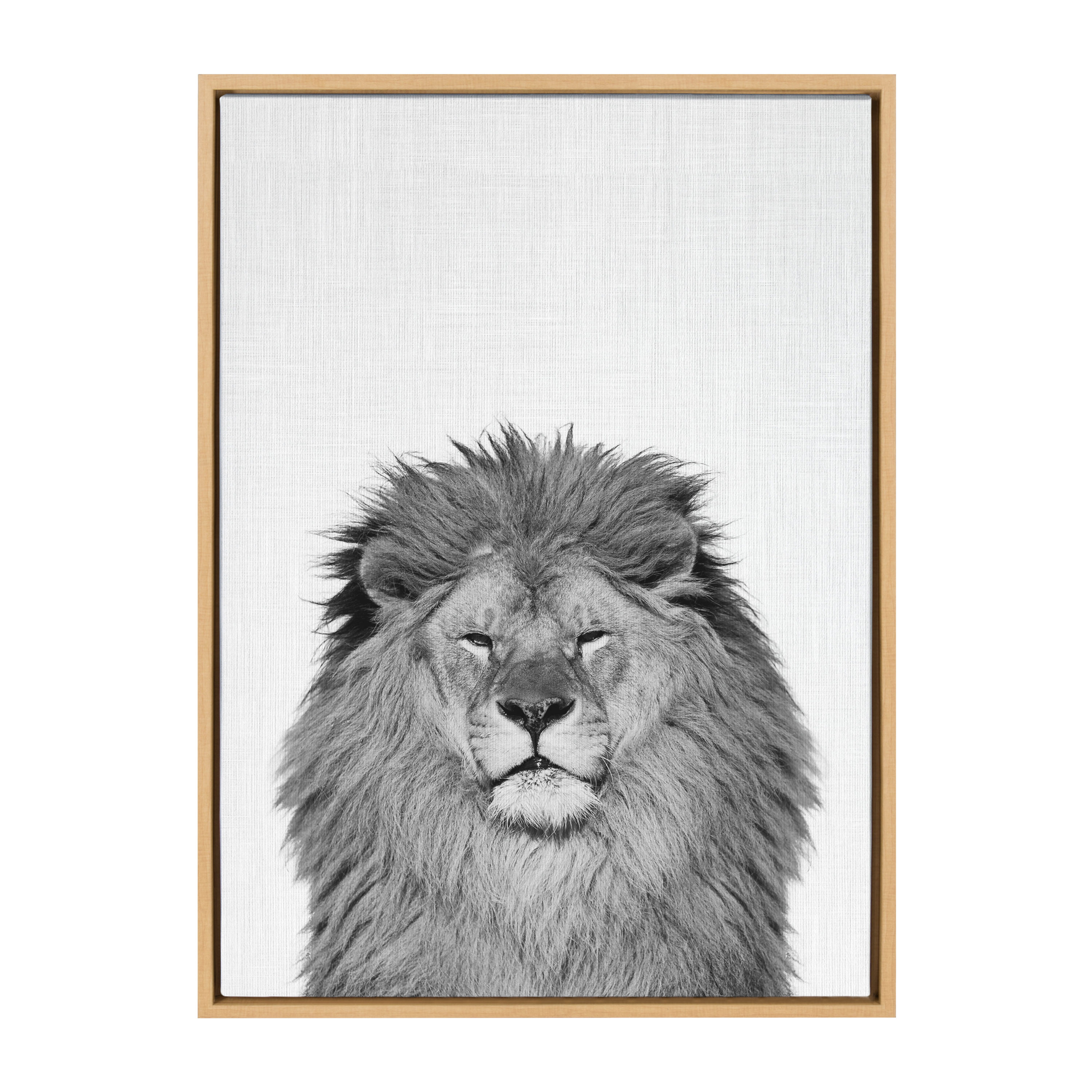 Kate and Laurel Lion Tai Prints Light Brown Framed 33-in H x 23-in W  Animals Print on Canvas in the Wall Art department at