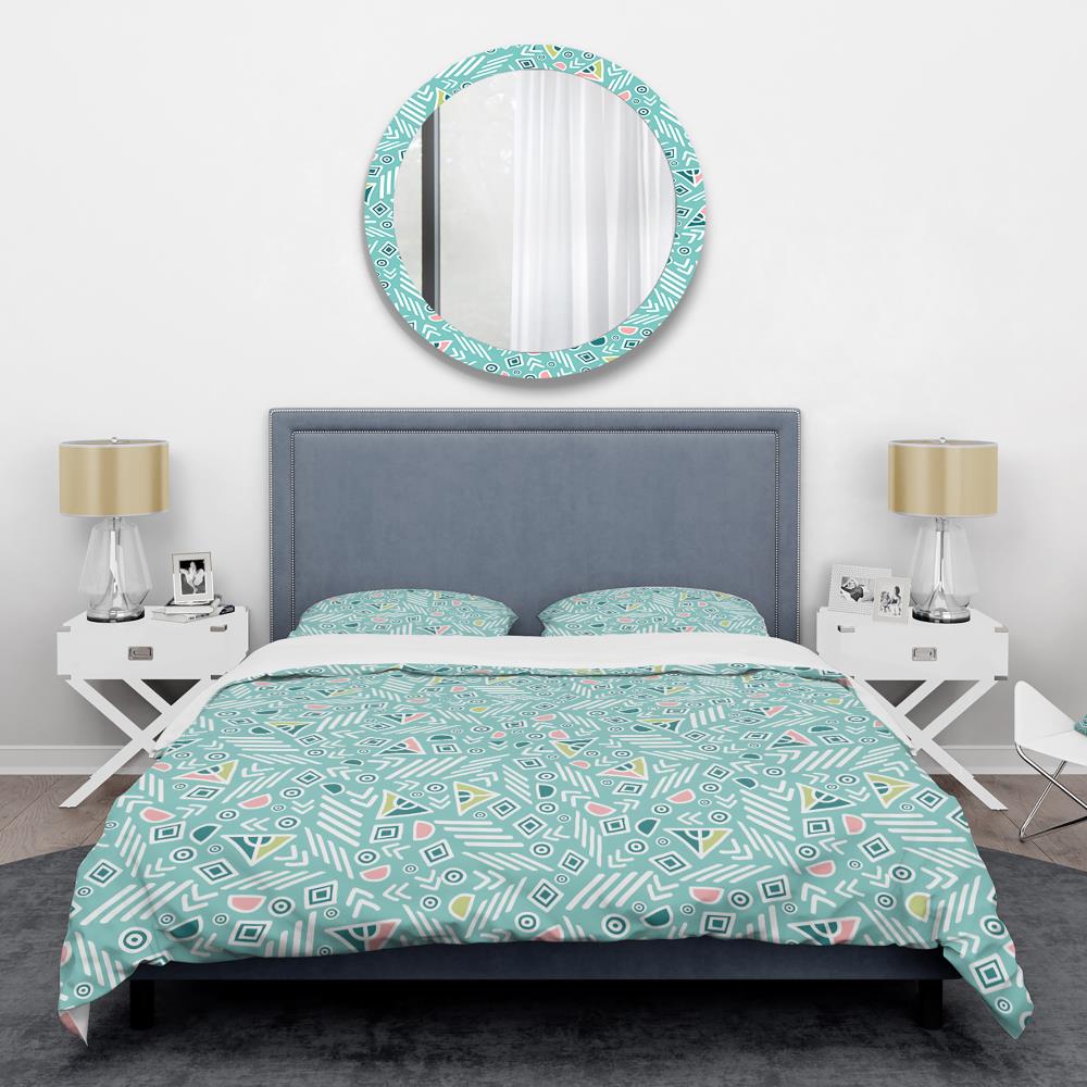 Designart BED24207-K 3 -Piece Blue King Duvet cover Set