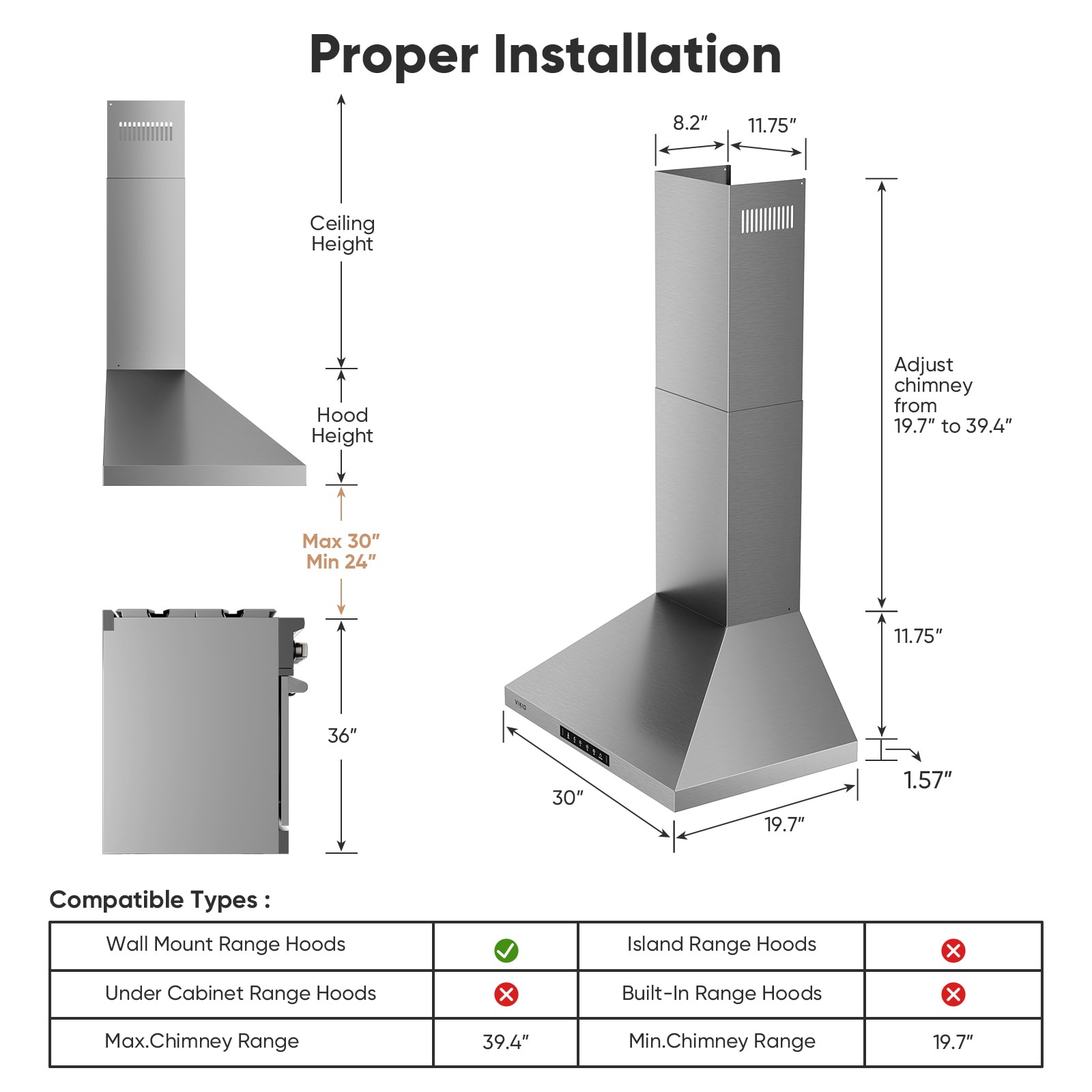 VIKIO VIKRP31-30 Wall-Mounted-Range-Hoods - View #11