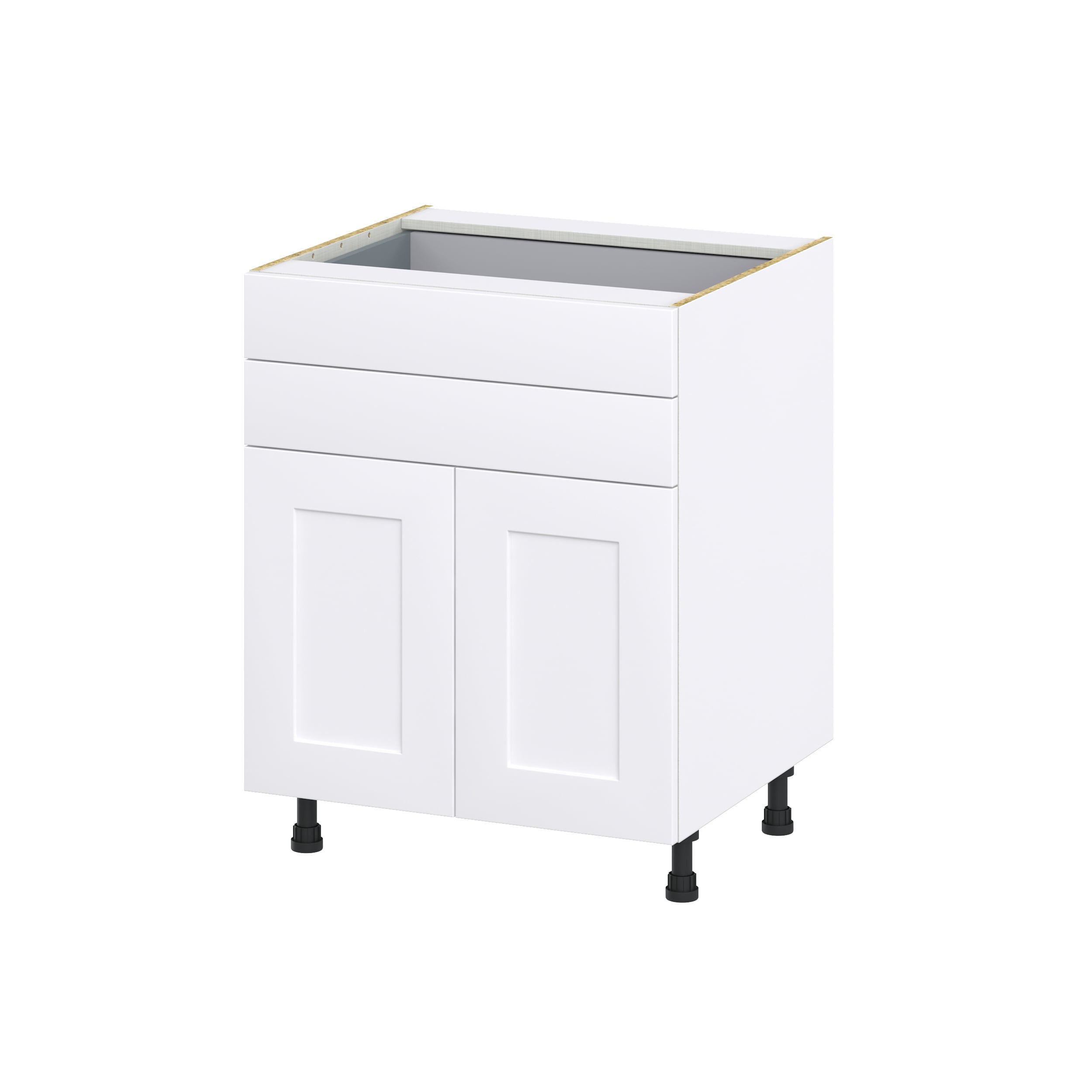 Hugo&Borg DSB27B-JO Jolie 27-in W x 34.5-in H x 24-in D Warm White 2 -Drawers Base Fully assembled Cabinet (Recessed Panel Shaker)