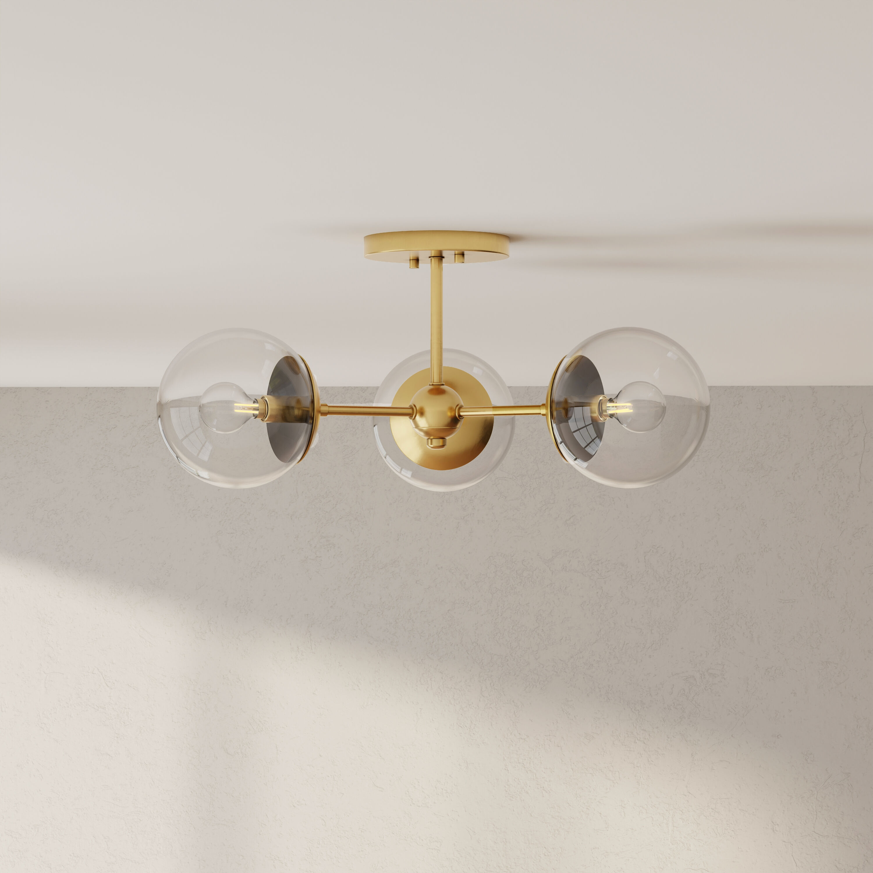 Progress Lighting P350235-109 Atwell 3 -Light 22-in Brushed Bronze Semi Flush Mount Light
