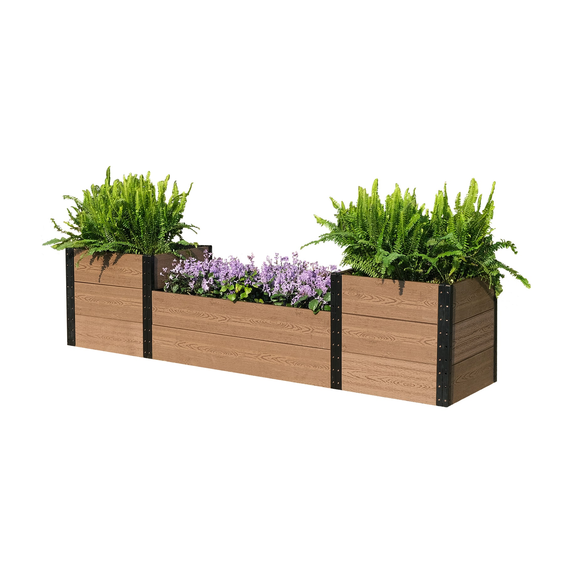 Everbloom 21-in W x 87-in L x 21-in H Brown Composite Raised Garden Bed ...