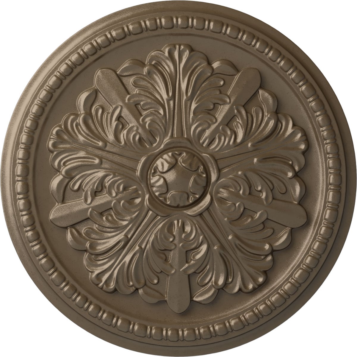Ekena Millwork CM16SWWSS Swindon 16.875-in W x 16.875-in L Painted Warm Silver Polyurethane Whole Ceiling Medallion