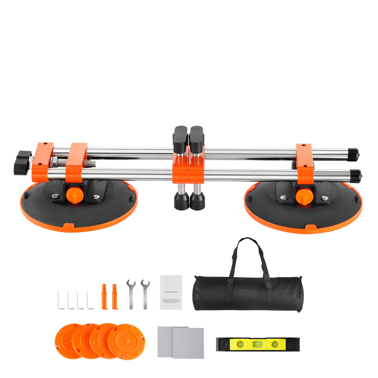 GIVIMO 2-Pack Granite Seam Setter with 6-in Vacuum Suction Cups 530-lb Hold and Carry Bag
