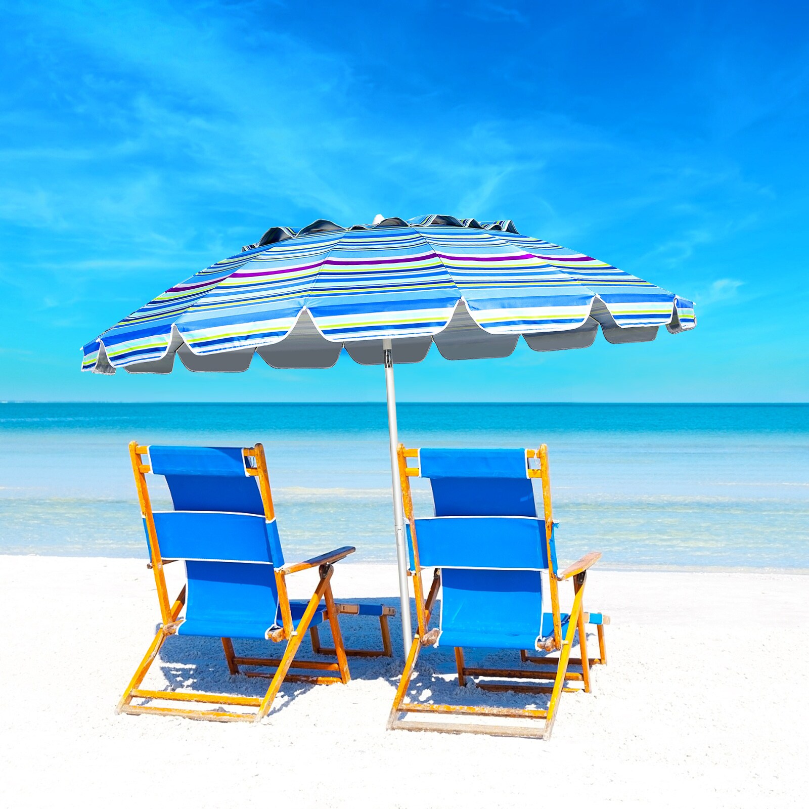WELLFOR DOG70716BL Beach-Umbrellas - View #7