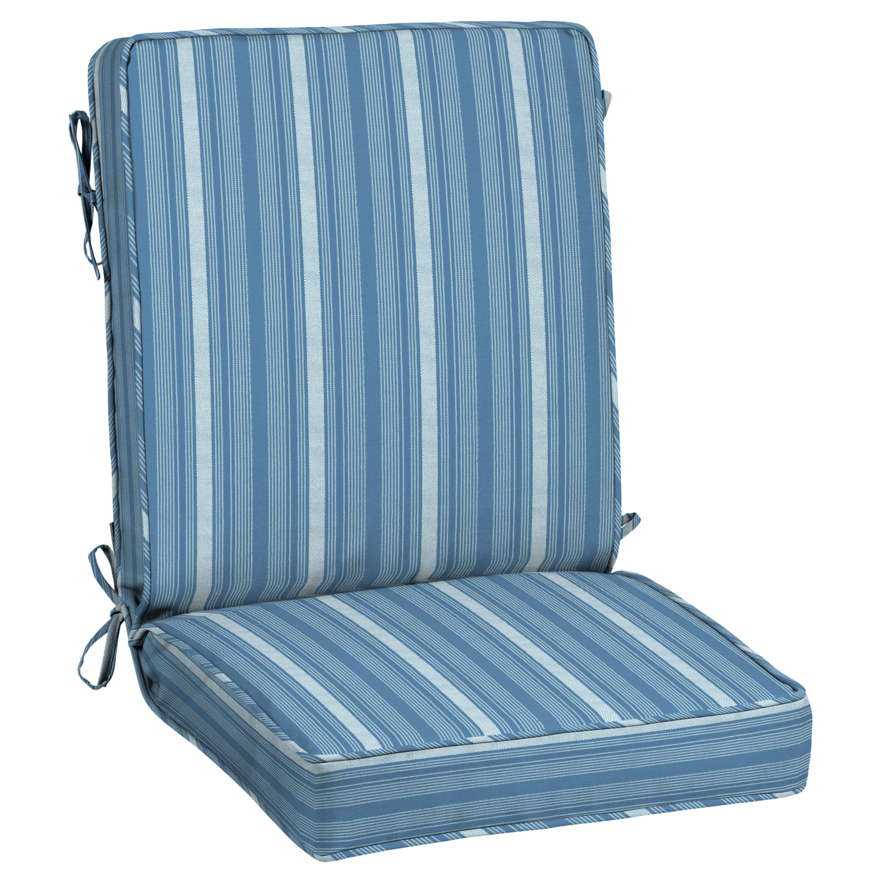 allen + roth 20-in x 20-in Cornflower Shoreham Stripe High Back Patio ...