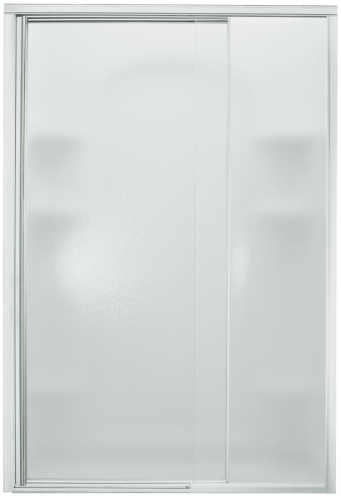 Sterling 65.5-in H x 36-in to 42-in W Pivot Silver Shower Door (Privacy ...