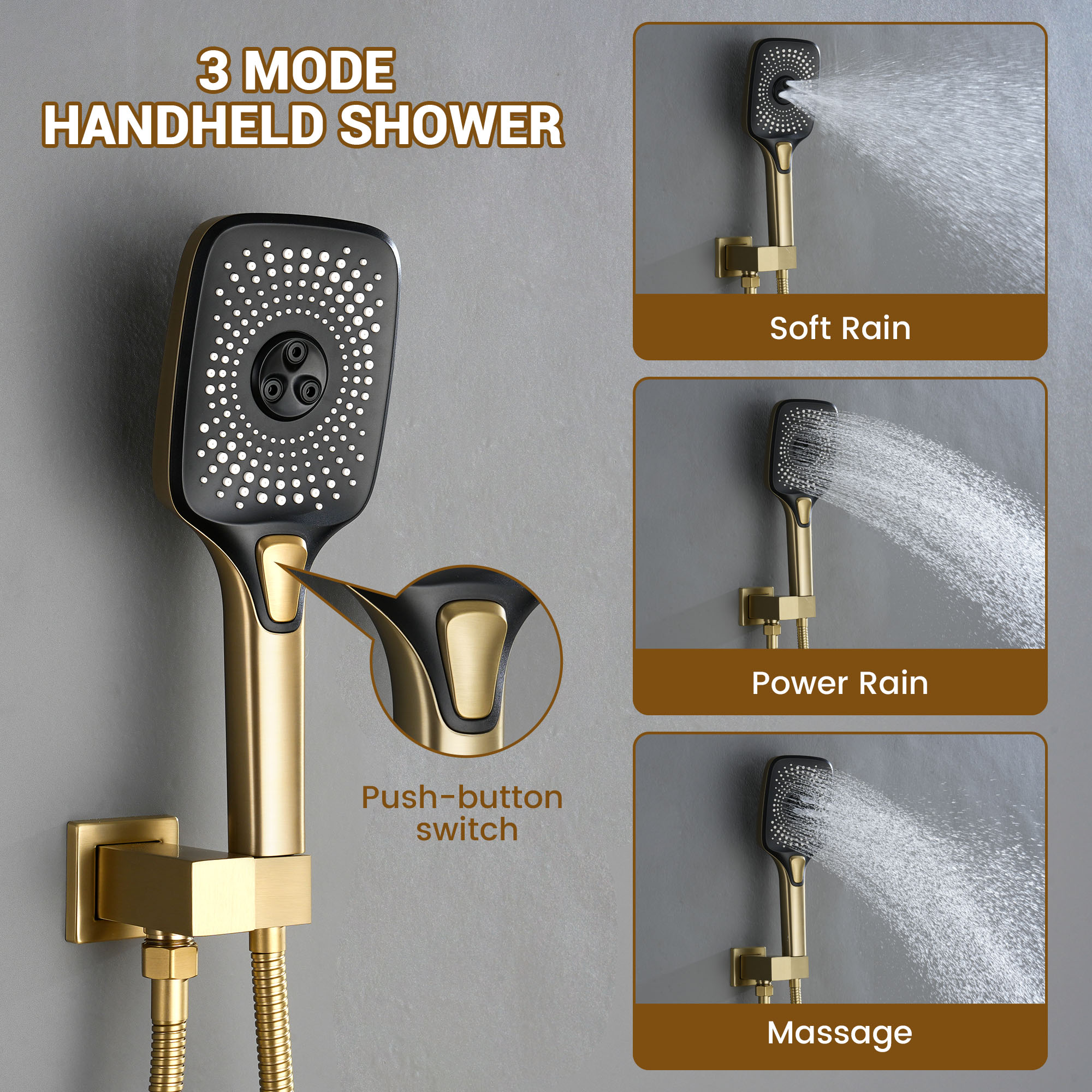 CASAINC CA-A4361-BG Showerhead-Bar-Panels - View #6