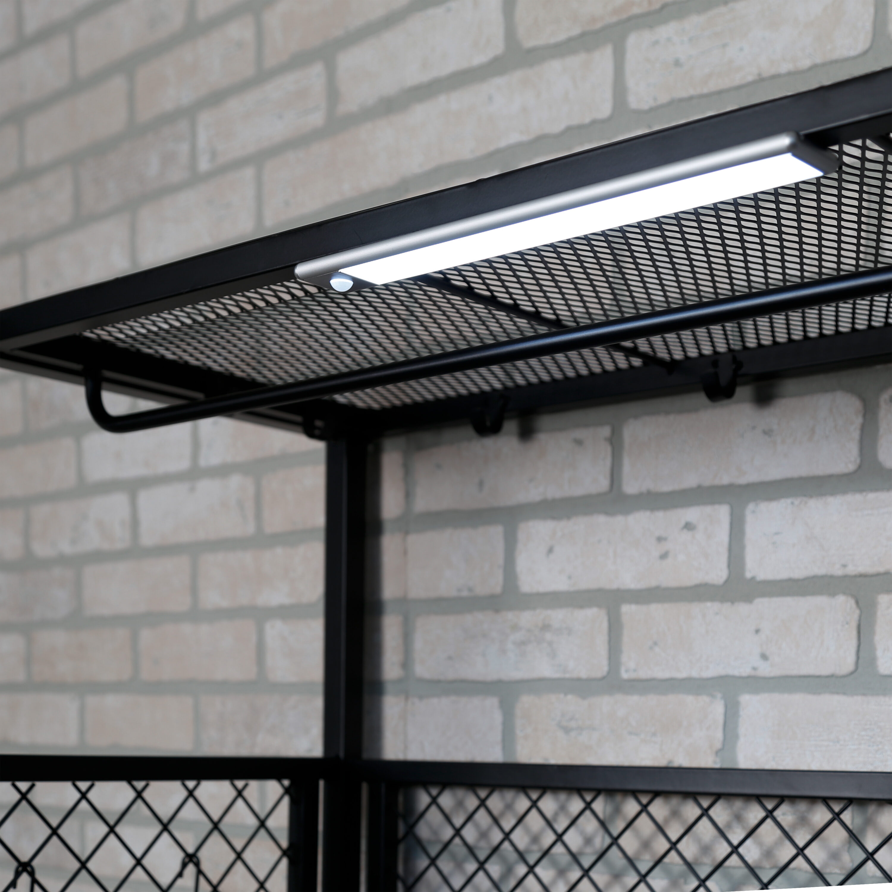 Honey-Can-Do Black Steel Garage Grid Wall Shelf