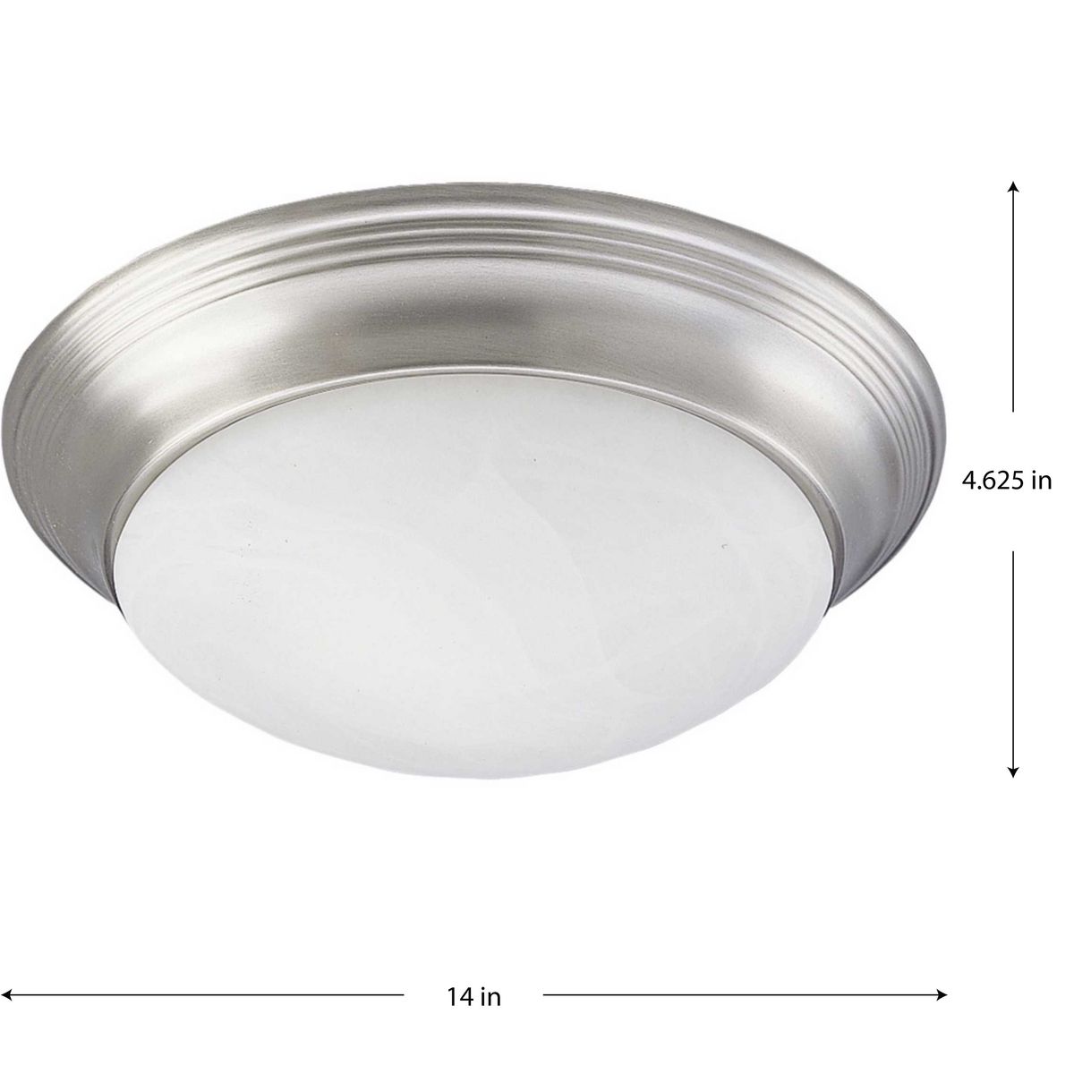 Brushed Nickel 14-Inch Alabaster Glass Flush Mount Ceiling Light