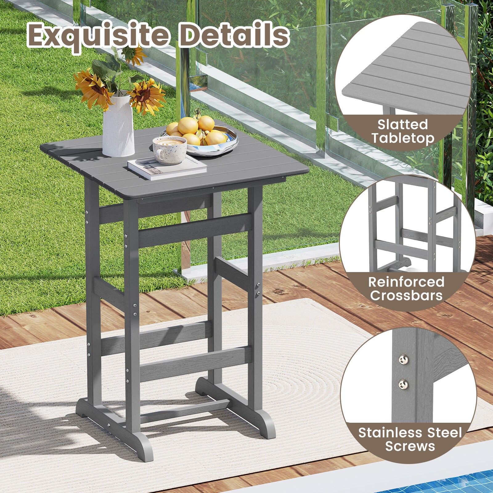 YERIVA HSM12060GR Patio-Tables - View #5