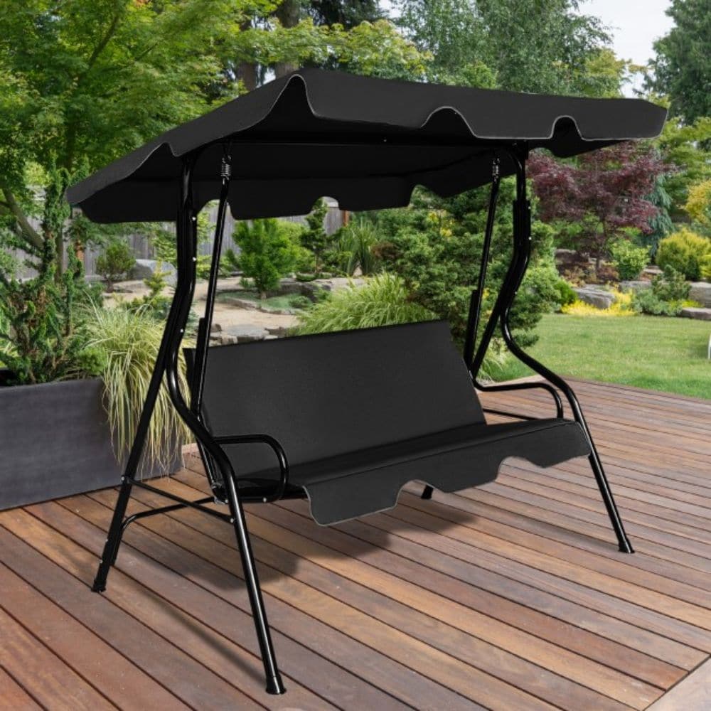 suntime havana black 3 seat garden swing