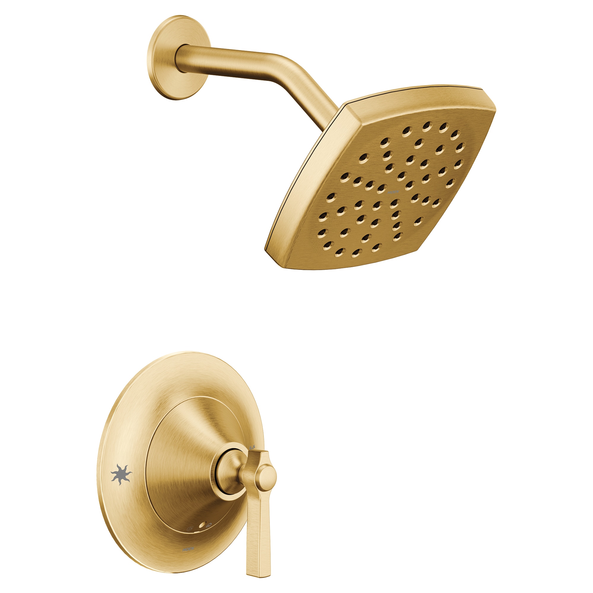 Moen TS2912EPBG Flara Brushed Gold 1-handle Single function 6-Inches Square Shower Faucet