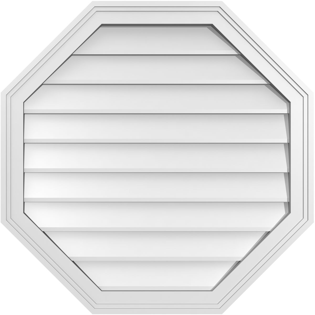 Ekena Millwork GVPOC28X2802SN 28-Inches x 28-Inches Off-white Octagon PVC Gable Louver Vent