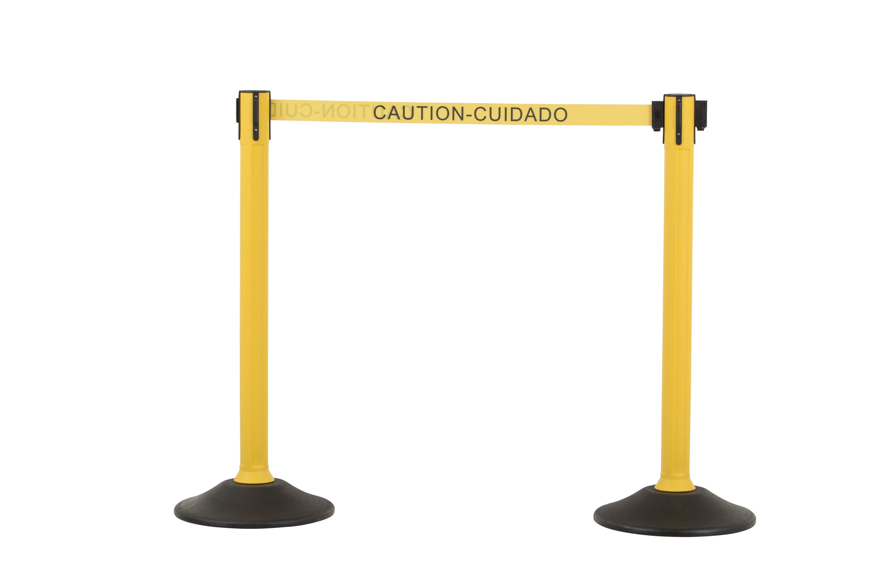 US Weight U2055CAU Sentinel Yellow Stanchion with 6.5 Foot Caution Retractable Belt - Easy Connect Assembly Requires No Tools (2-Pack)