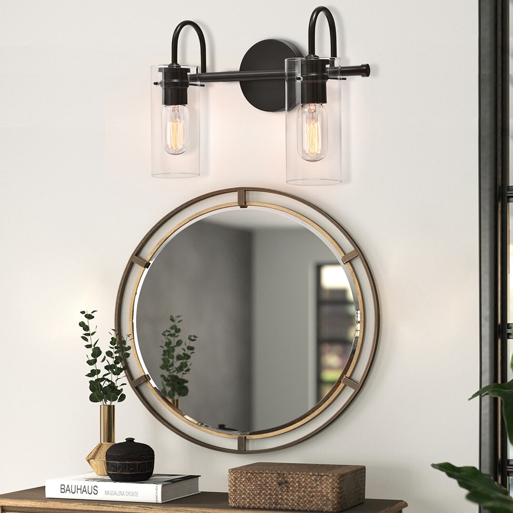 EDISLIVE Y81010000034518 14-in 2 -Light Black Modern/contemporary Vanity light