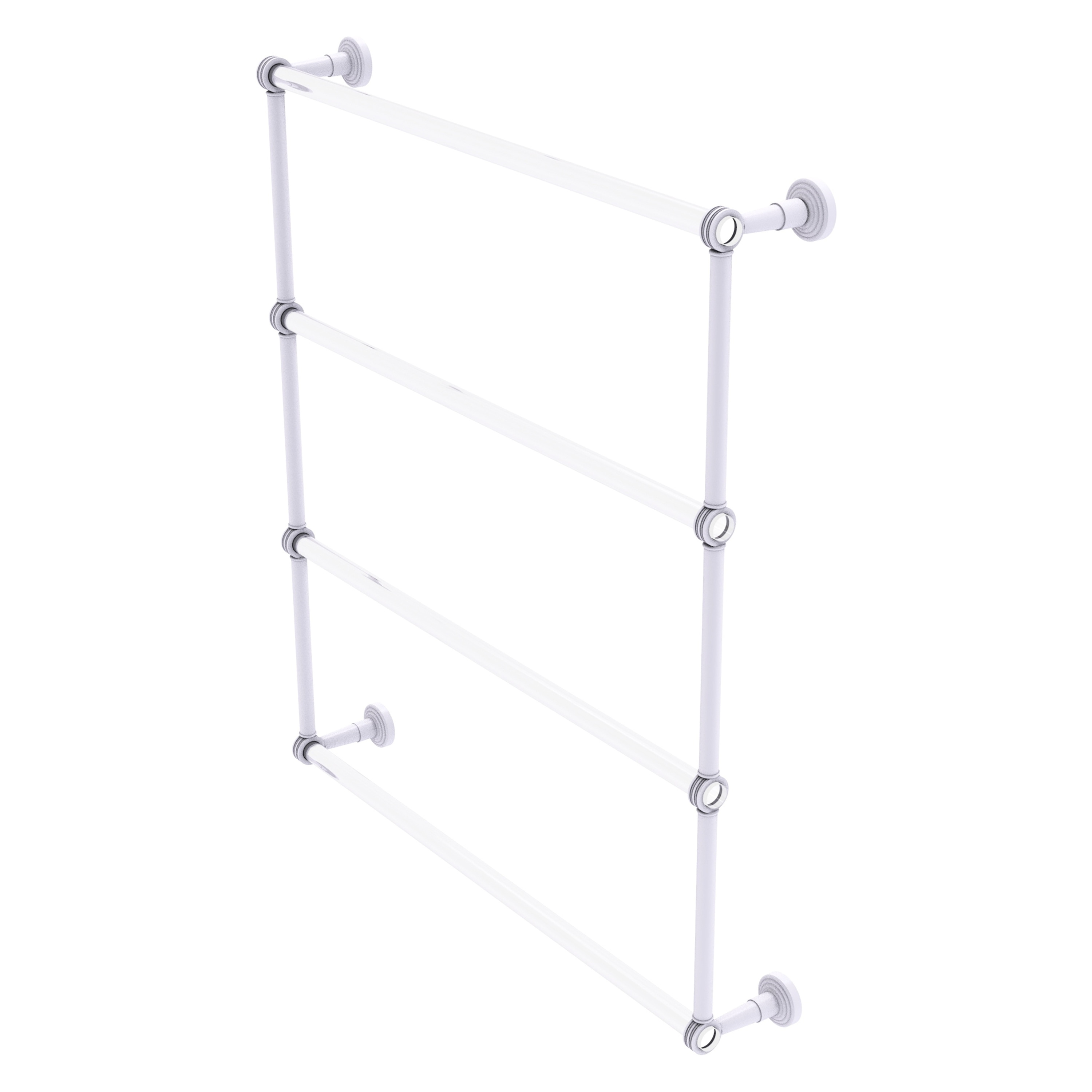 Allied Brass PB-28D-30-WHM Pacific Beach 30-in double Matte White Wall mount 4-tier Towel Bar