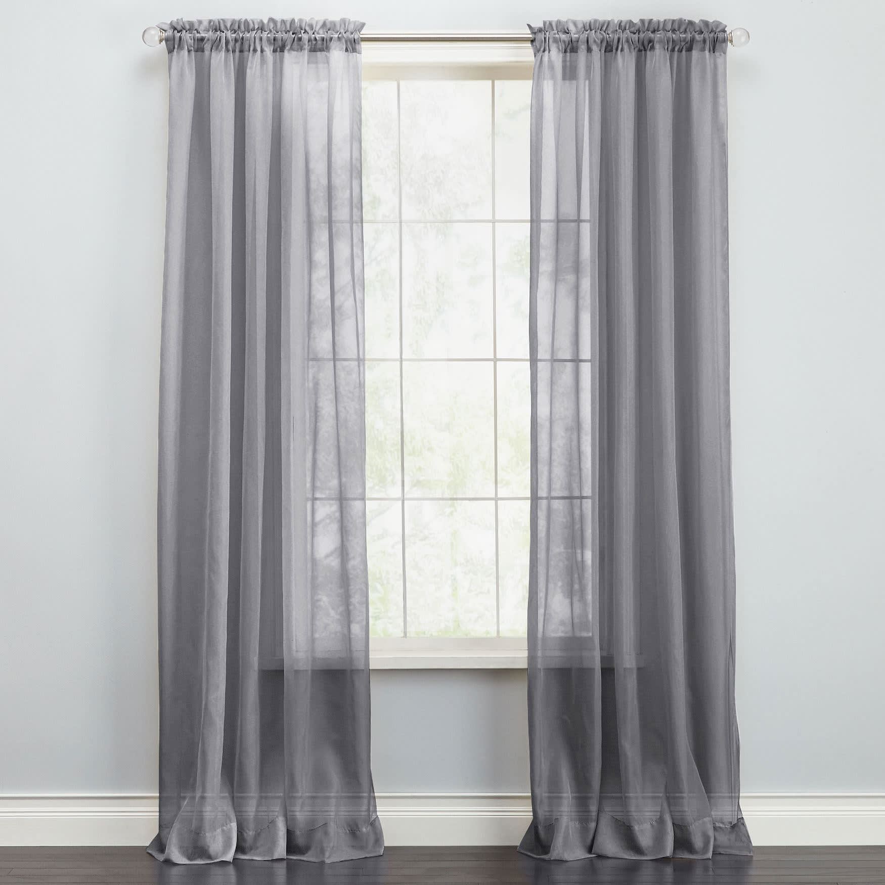 BrylaneHome 196391745986 BH Studio Sheer Voile Rod-Pocket Panels -Set of 2