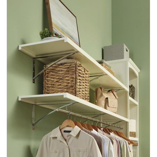 allen + roth Hartford 72-in W x 16-in D White Solid Shelving Wood Closet  Shelf (1 Shelf) in the Wood Closet Shelves department at