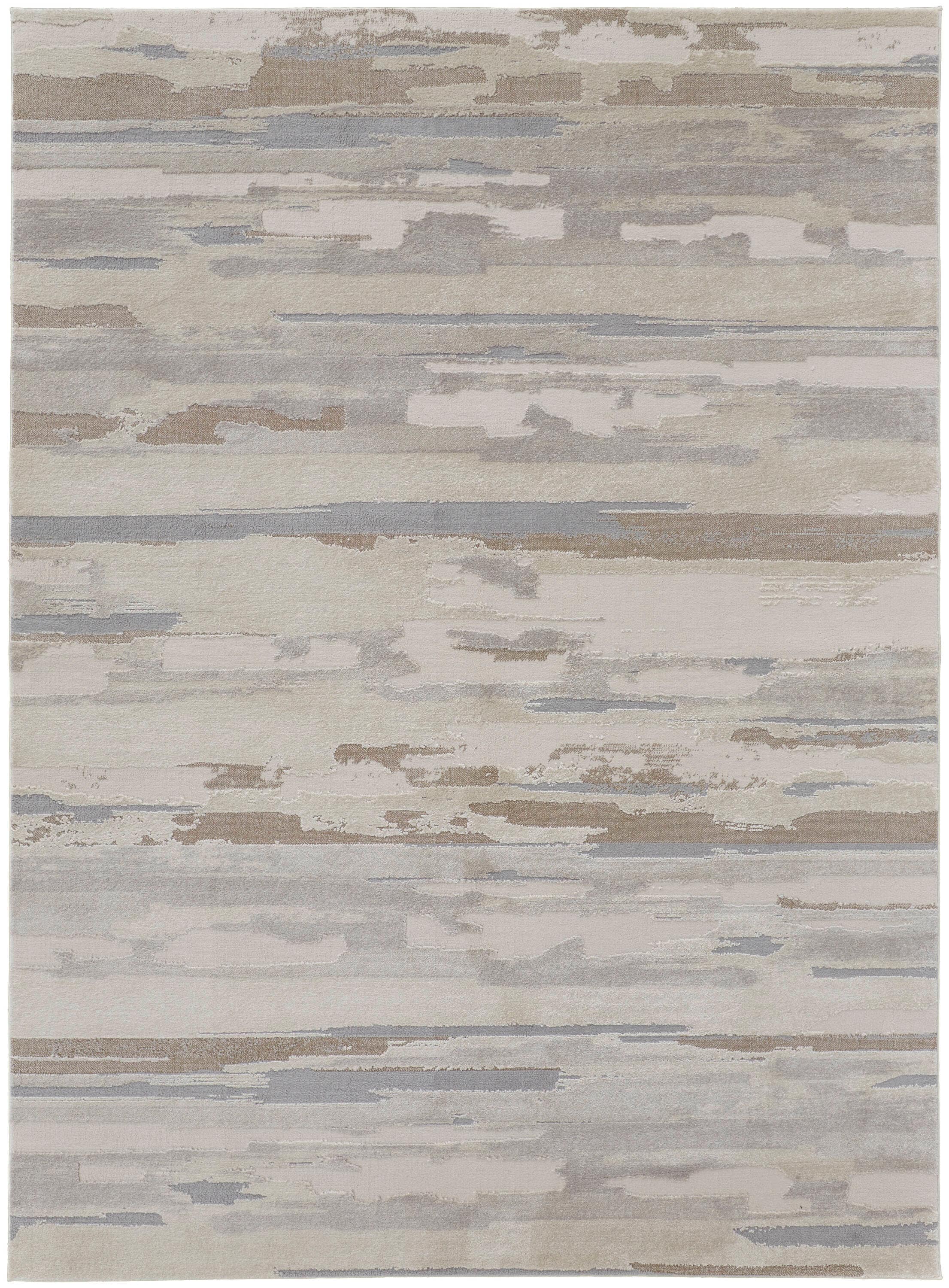 Room Envy VNRR39FEIVY000H00 10 x 14 (ft) Loomed Polypropylene Ivory/Tan/Brown Rectangular Indoor Abstract Area rug